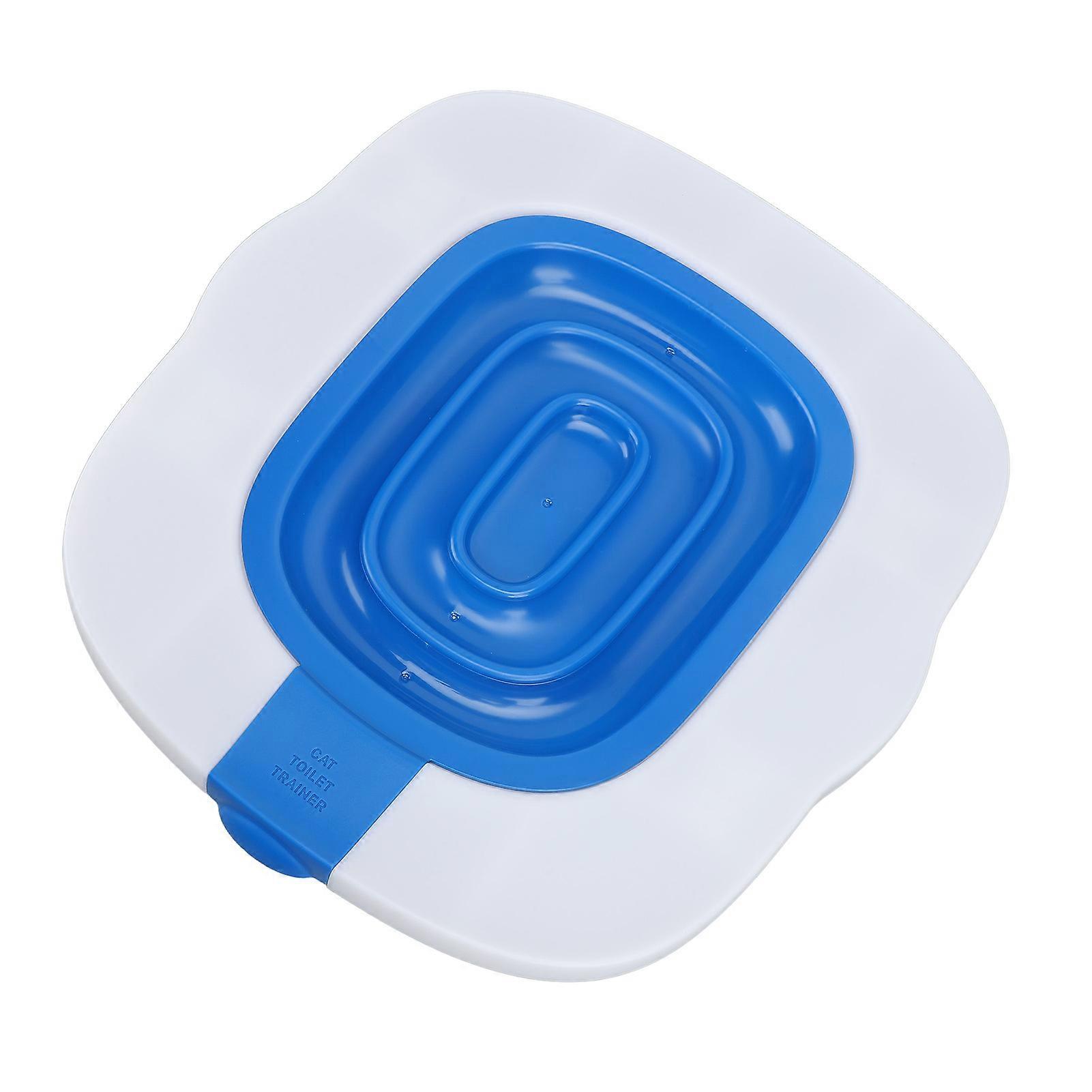 Cat Toilet Training Kit Universal Fit 4 Protective Pads Reusable Non Slip Cat Toilet Training System Blue 