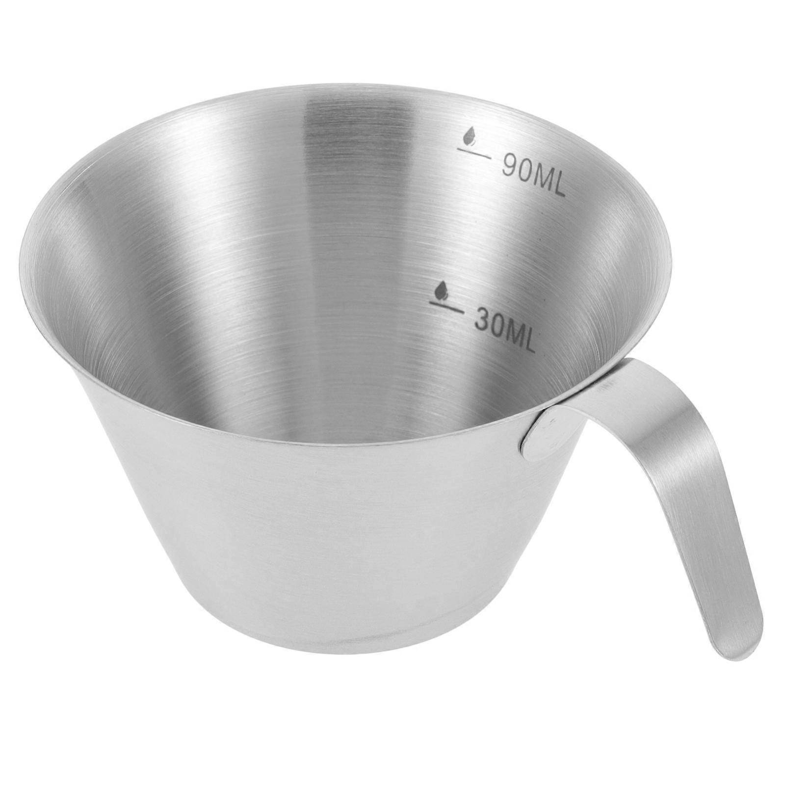 Sturdy Stainless Steel Espresso Coffee Measuring Cup with Handle and Scale for Precise Dosage, Compact Lightweight Design for Home Coffee and Milk