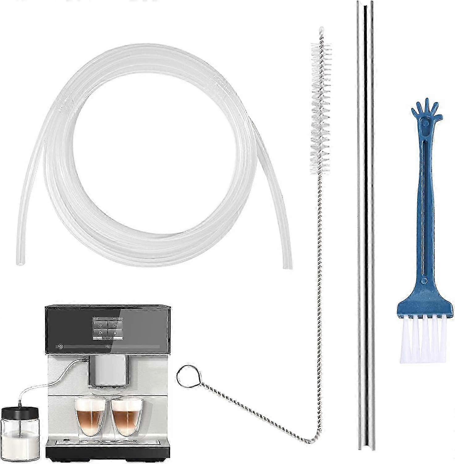 2M Milk Hose Tubing for Fully Automatic Espresso Machines with 3mm Cleaning Brush