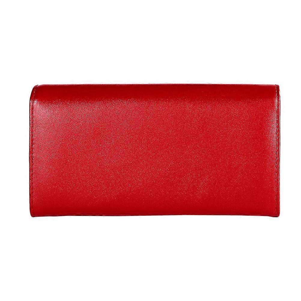 Stylish Long Wallet for Women – Large Capacity Purse with Snap Closure for Daily Use, Shopping & Work – Red Billfold Design