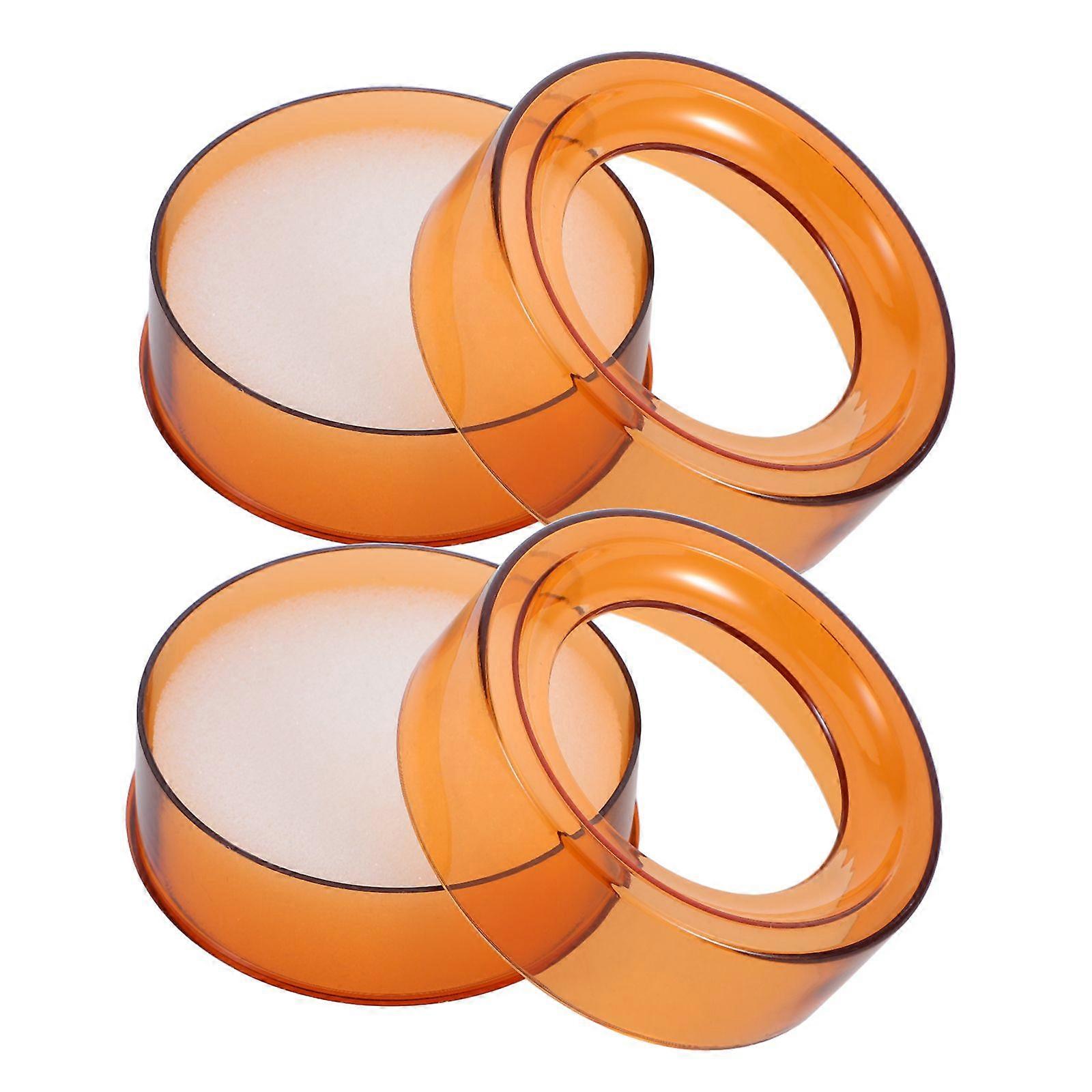 2pcs Desktop Use Sponge Plastic Round Moistener Fingertip Wetting Tool Finger Wetting Accessory for Counting Money Papers Office Document Handling