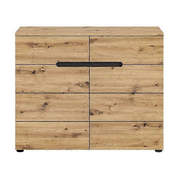 CALICOSY - Commode avec 2 portes et 2 tiroirs L100 cm - CANU - Bois clair