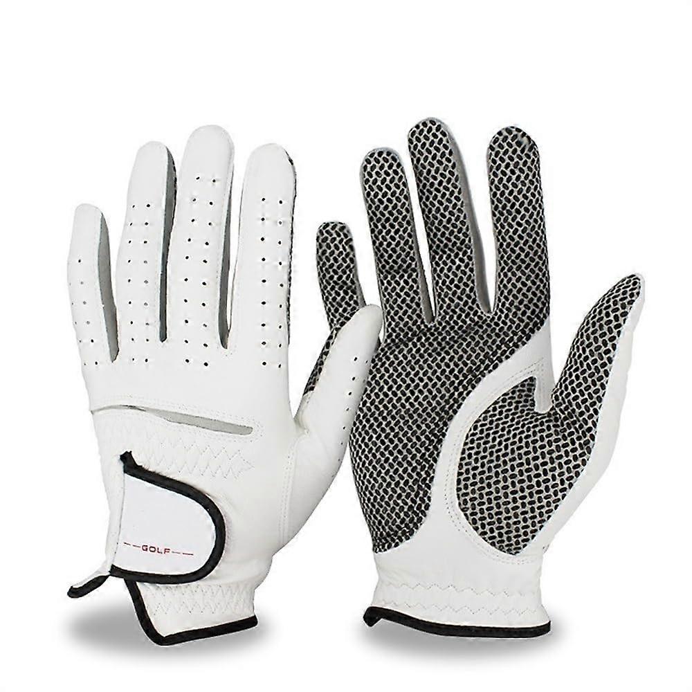 Golf Glove Pack Right-Handed for Men, Soft Smooth Genuine Leather, Size Medium Large, Anti-Slip Design
