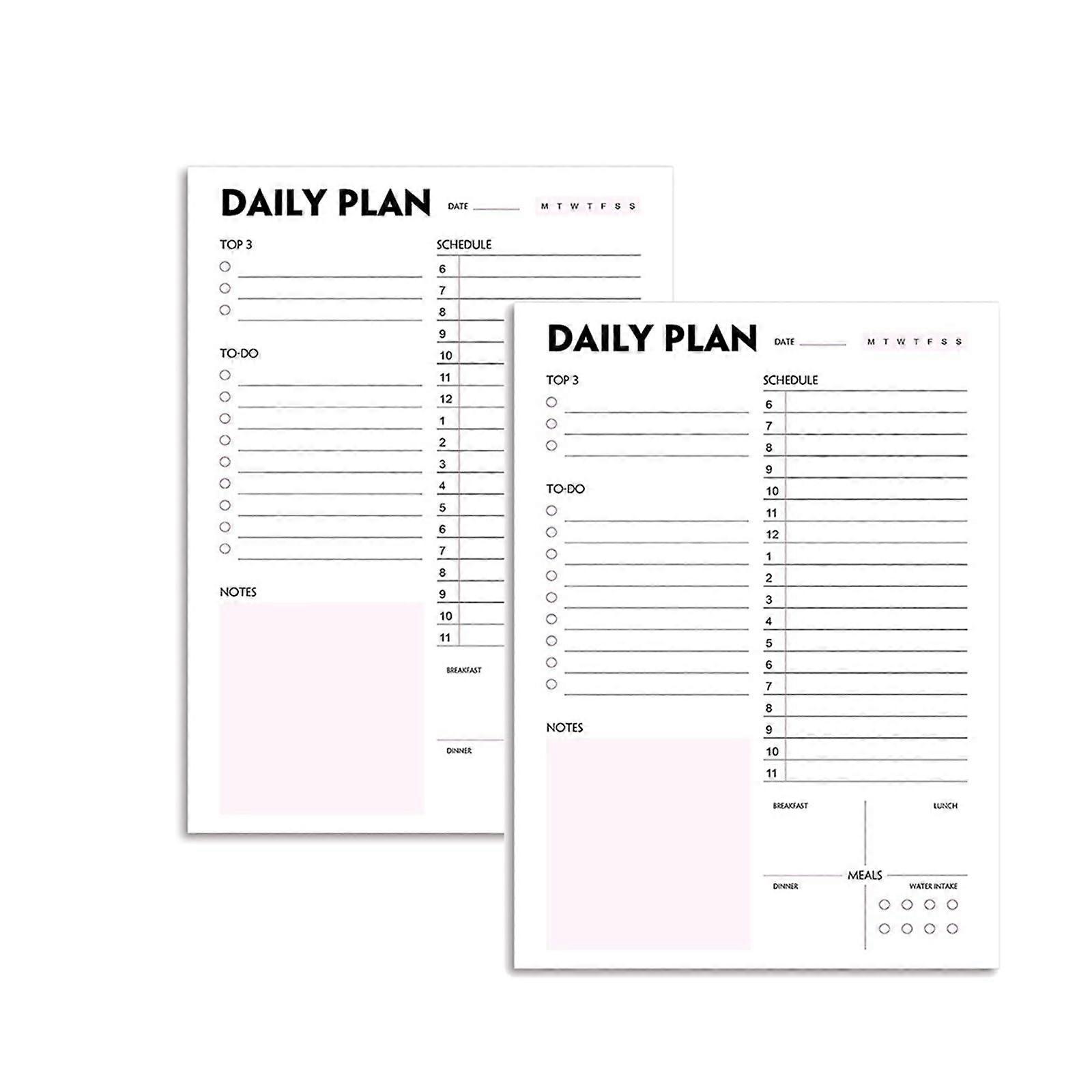 Daily Notebook, Academic Planner Schedule Book A5 Daily TearOff for Planning and Organizing, 2 Pieces(D)