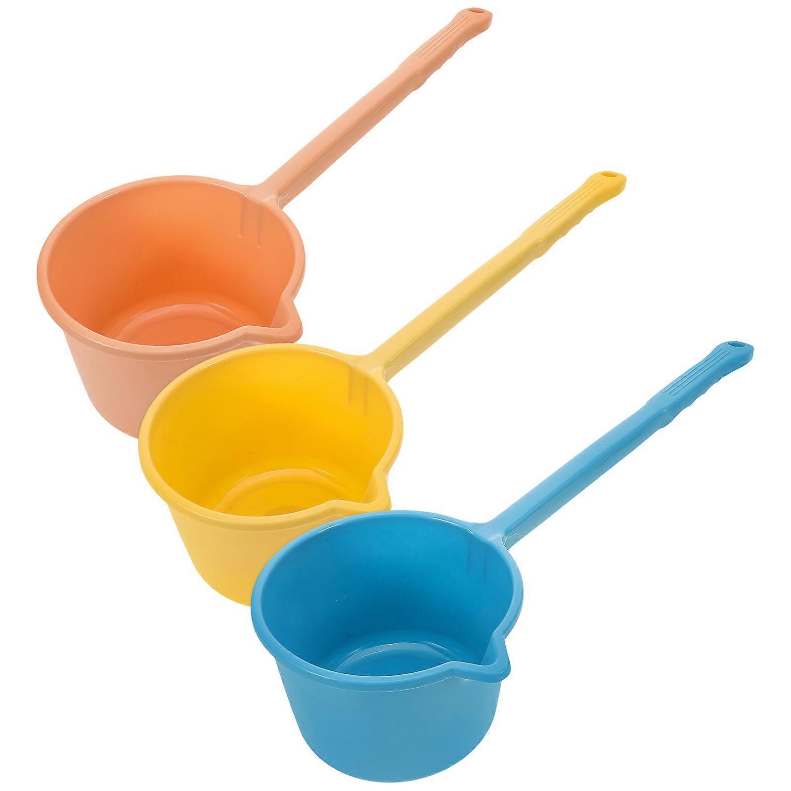 3pcs Long Handle Water Scoop Ladle for Kitchen, Bath, Garden Use – Multi Purpose Pouring & Washing Tool