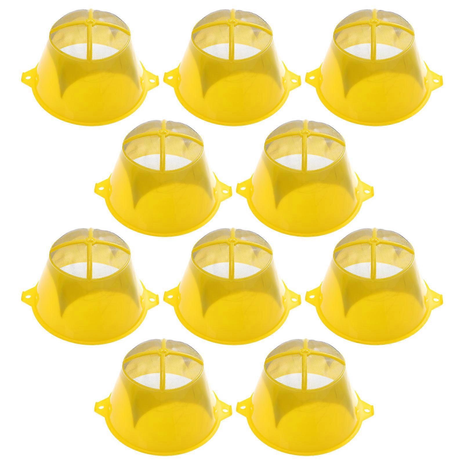 Yellow Paint Filter Funnel with Fine Mesh for Impurity Straining Suitable for Various Paints 10pcs