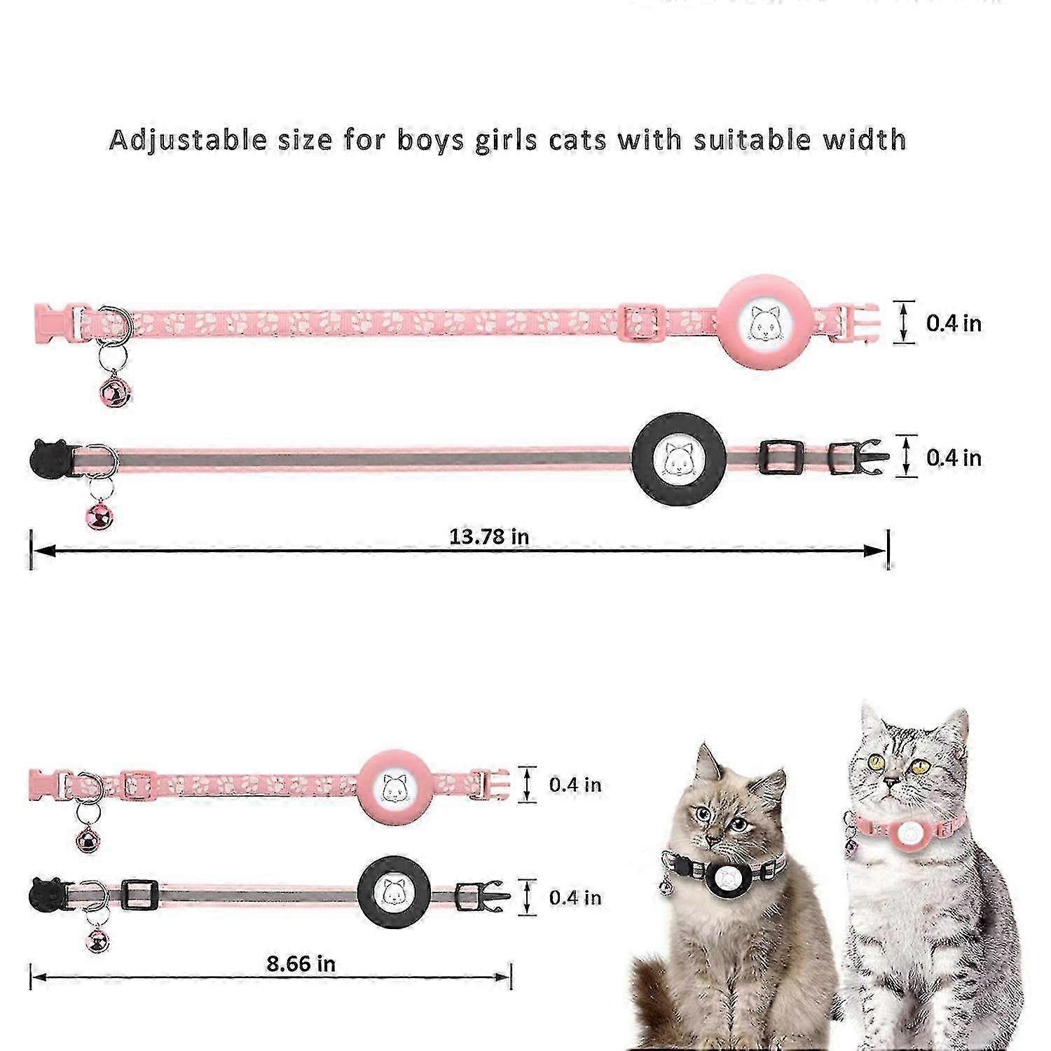 2025 2Pack , for Air Tag Collars with Safety Buckle and Removable for Small Pet