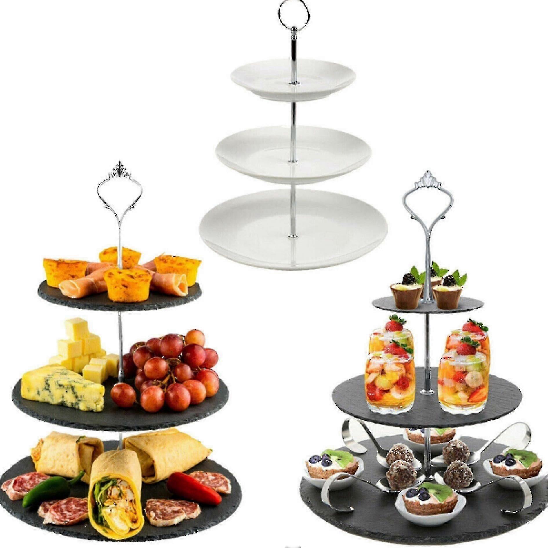 3 Tier Ceramic Cake Stand Tea Cupcake Party Wedding Display Tableware Holder
