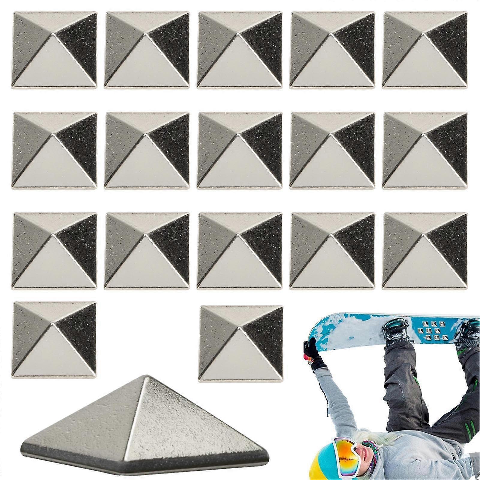 Snowboard Stomp Pad, NonSlip 18Piece Ski/Snowboard Mat Grip Pads, Silver
