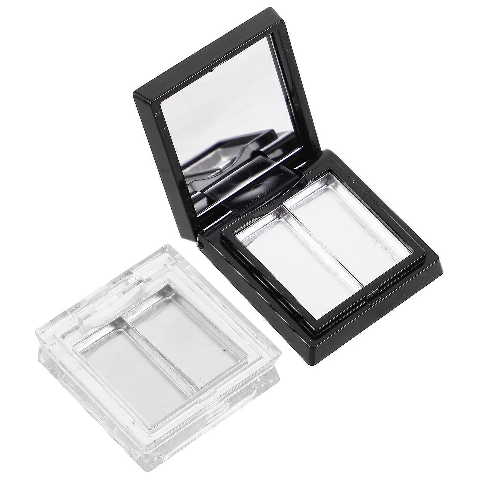 Travel Makeup Palette Dual Color Contour Highlighter Blush Concealer Plastic Aluminum 3.50X3.50X1.00CM Portable 2Pcs