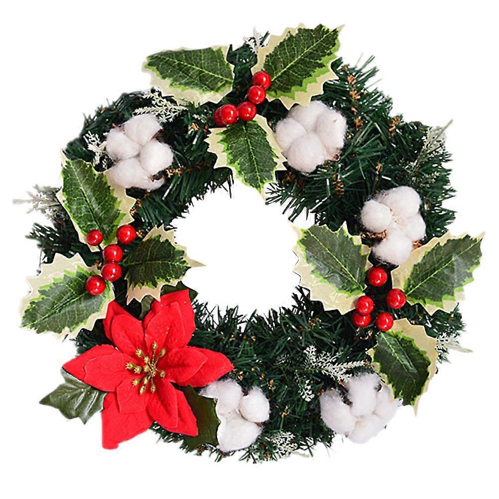 Festive Wreath Decorative Garland Hangable Decor for Christmas Banquet Circular Plastic 30X30CM Door Hanging 1Pack