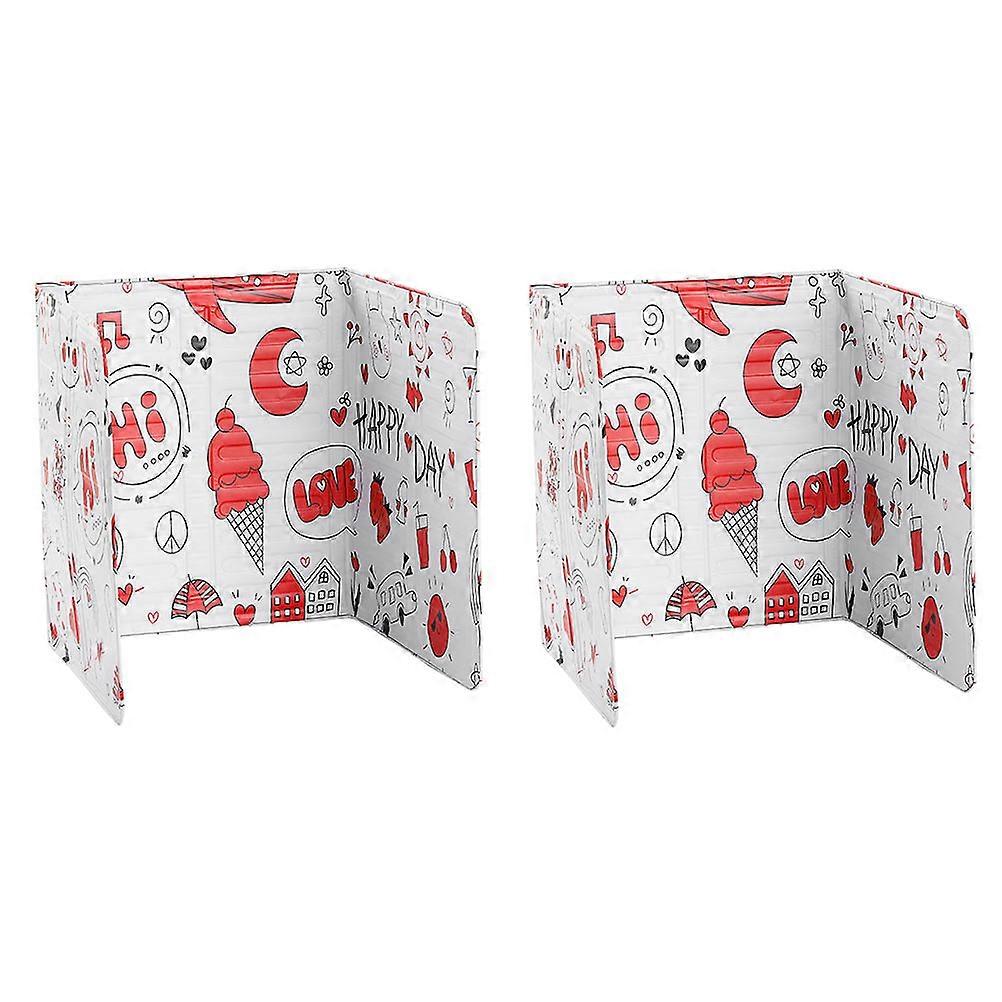 2Pcs Convenient Practical Kitchen Oil Anti Scald Baffle Creative Red