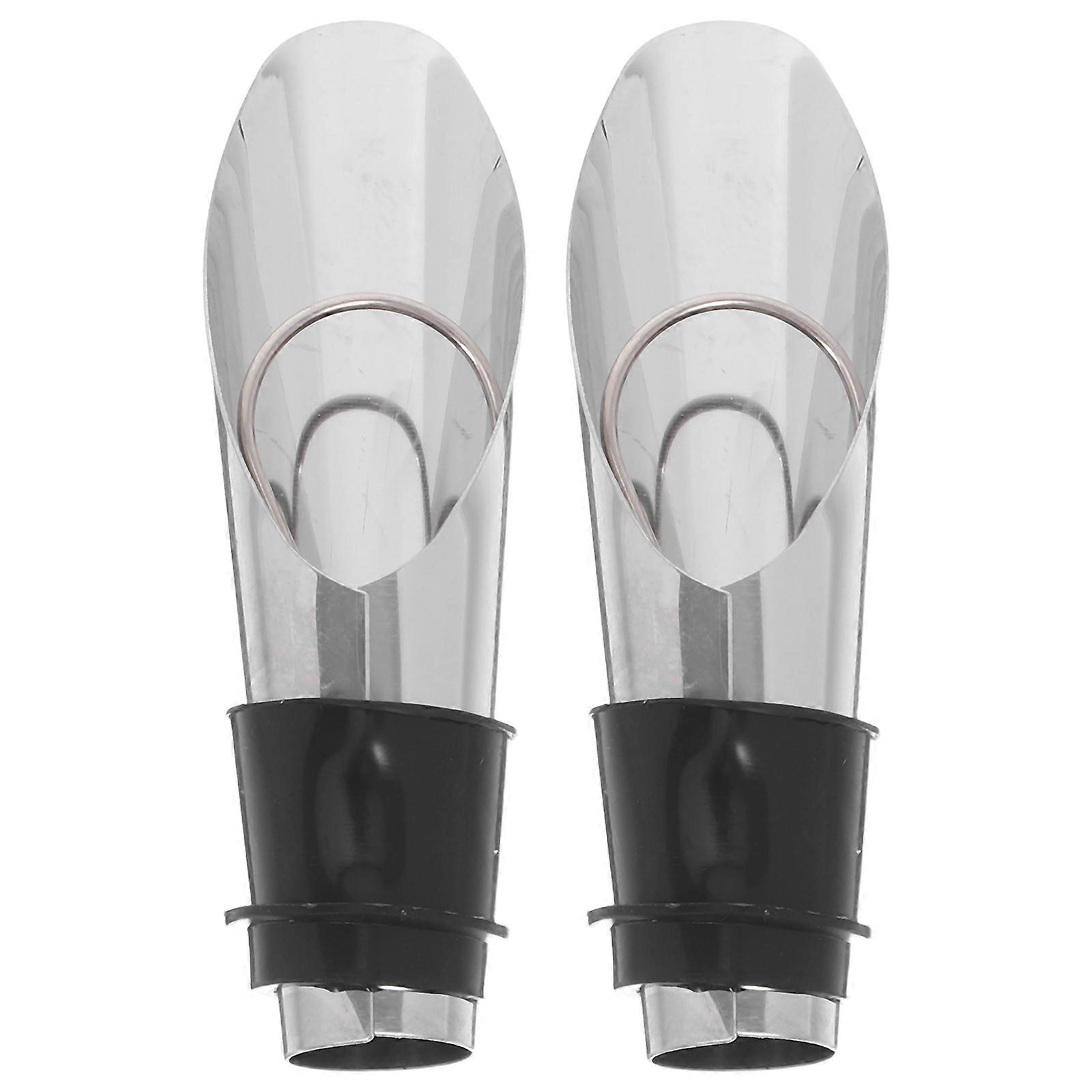 Stainless Steel Pourer Aerator For Black 2Pcs Oxygenating Aerating Pouring