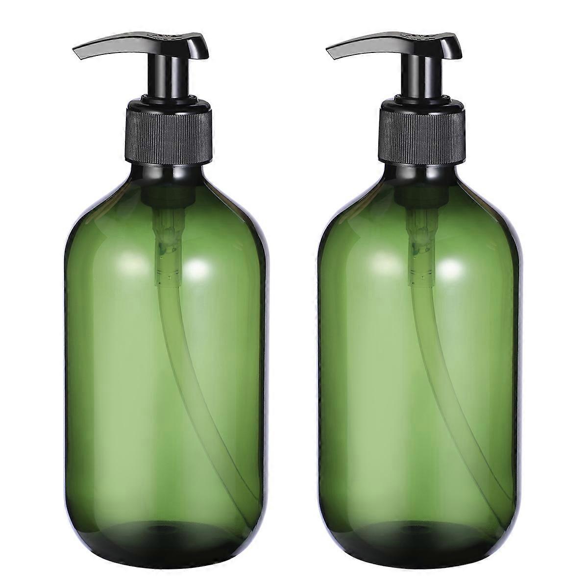 Empty Shampoo And Conditioner Bottles OUNONA 2Pcs 500ml Green Airtight Drip-Free Effortless Pump