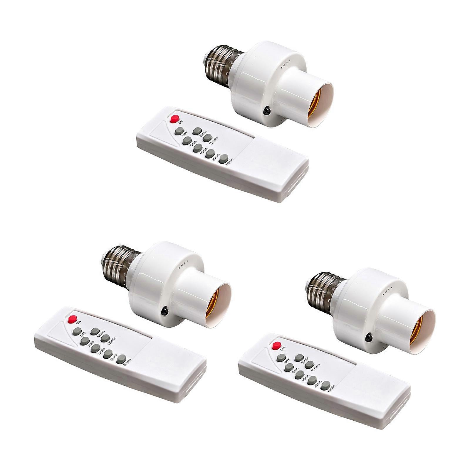 1/3 Set Light Bulbs Socket Switches Remote Control Light Socket E27 Base Lamp Holder for Garage Wireless Light Switches