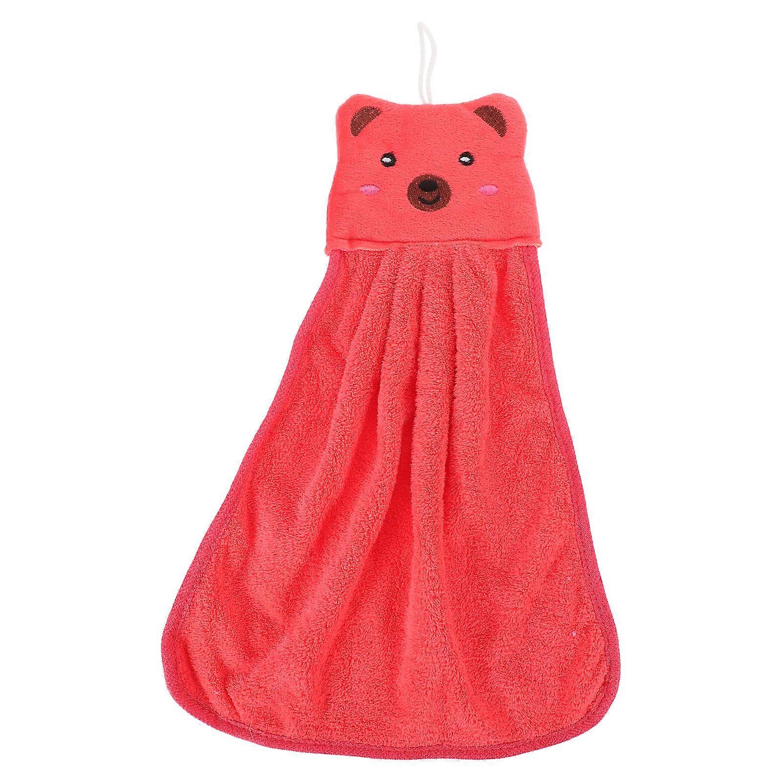 Kitchen Towels Hanging Thicken Coral Fleece Easy Cleaning Hand Drying Cloth for Home 1Pack