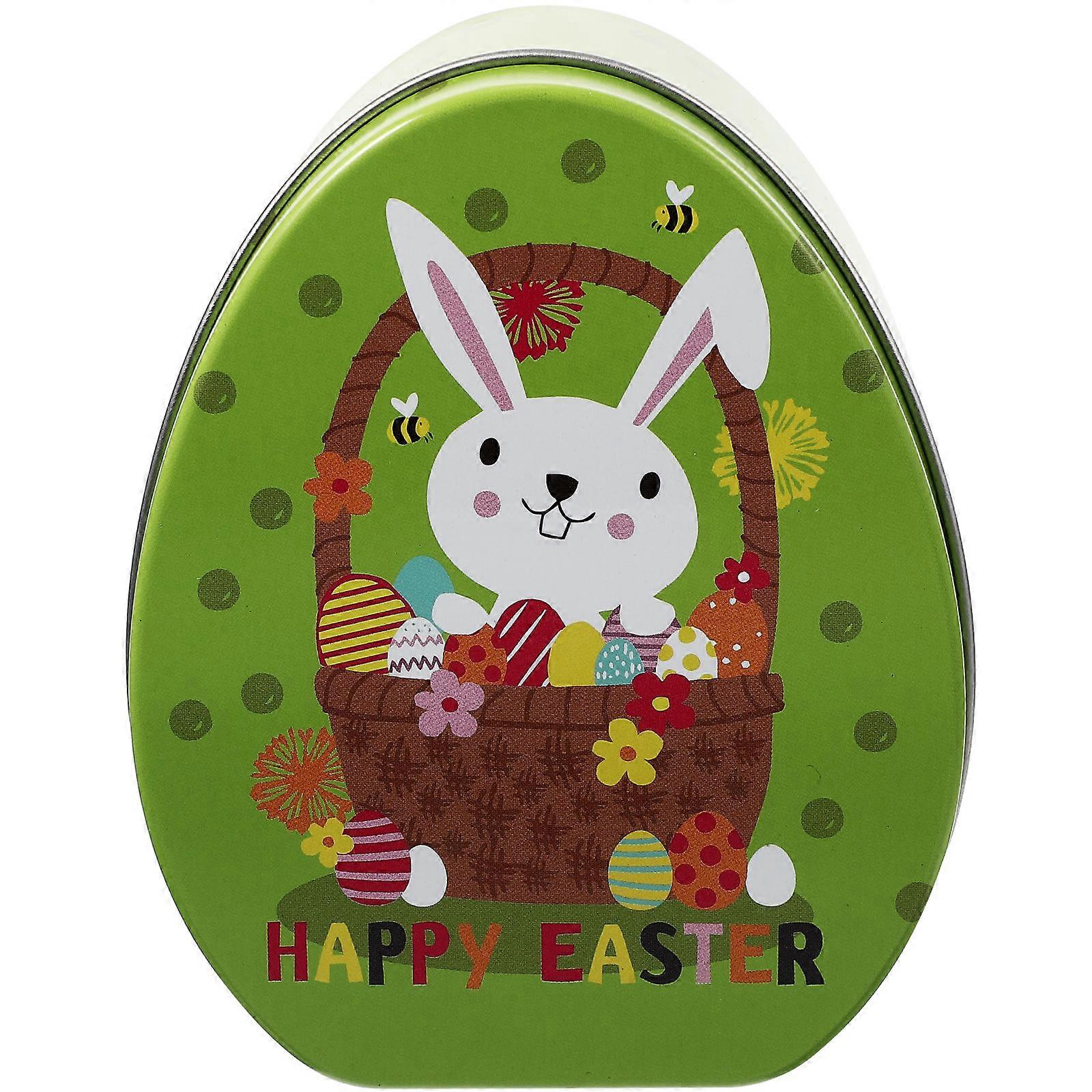 Easter Rabbit Decor Easter Tinplate Storage Case Celebration Activity Rectangular Iron 1Set