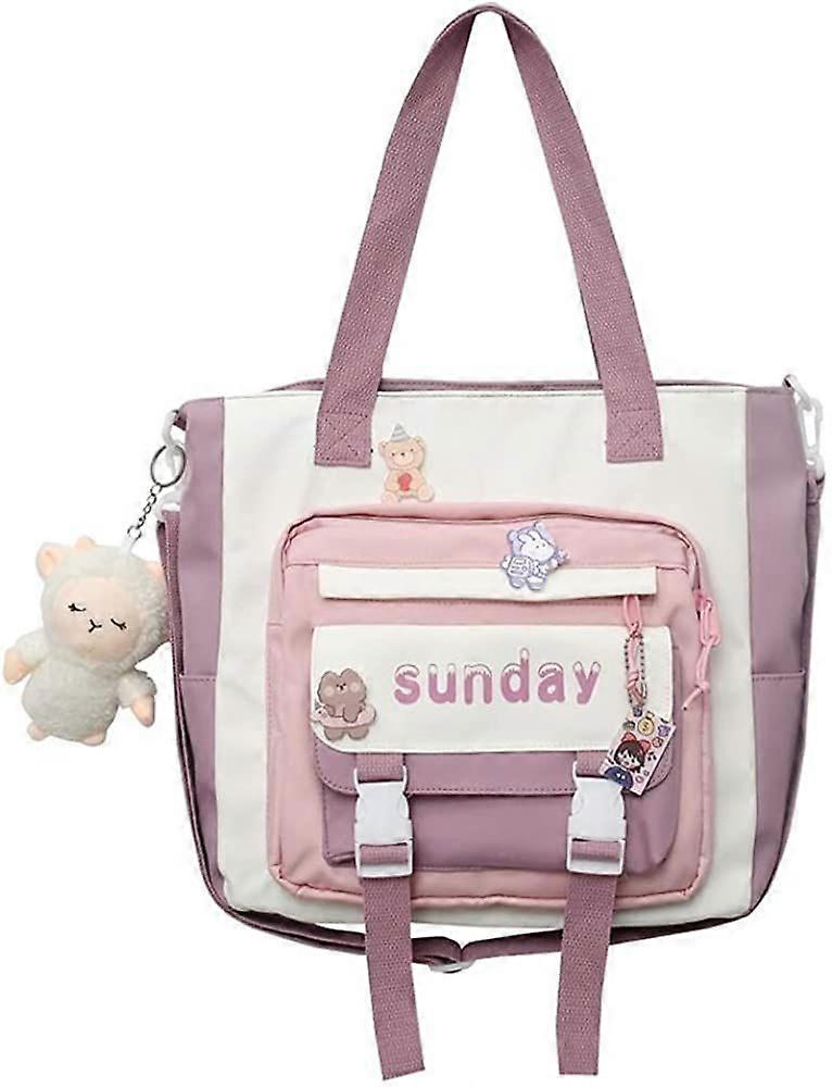Kawaii Torebka Crossbody dla dziewczynki Tote z pluszową kreskówką Zwierzę Owca Wisiorek Szkolny Posłaniec