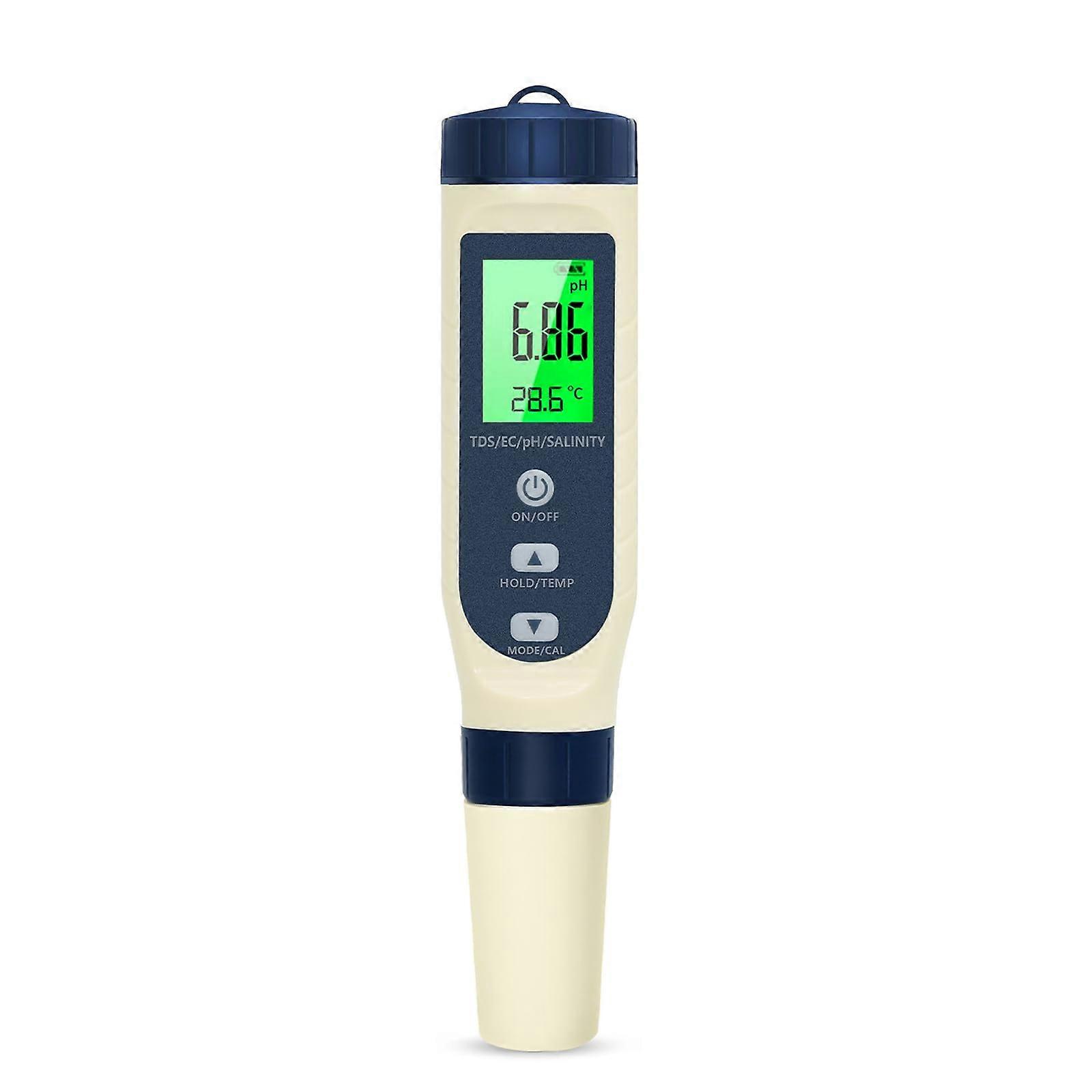 PH Meter, 5 in 1 PH/TDS/EC/Thermometer, LCD Display PH Tester