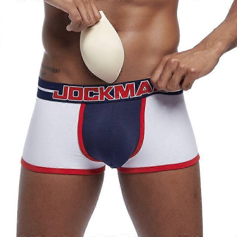 Boxer Front and Back Removable Push Up Cups Men's Underwear Padded Padded Fake Hip Trunks