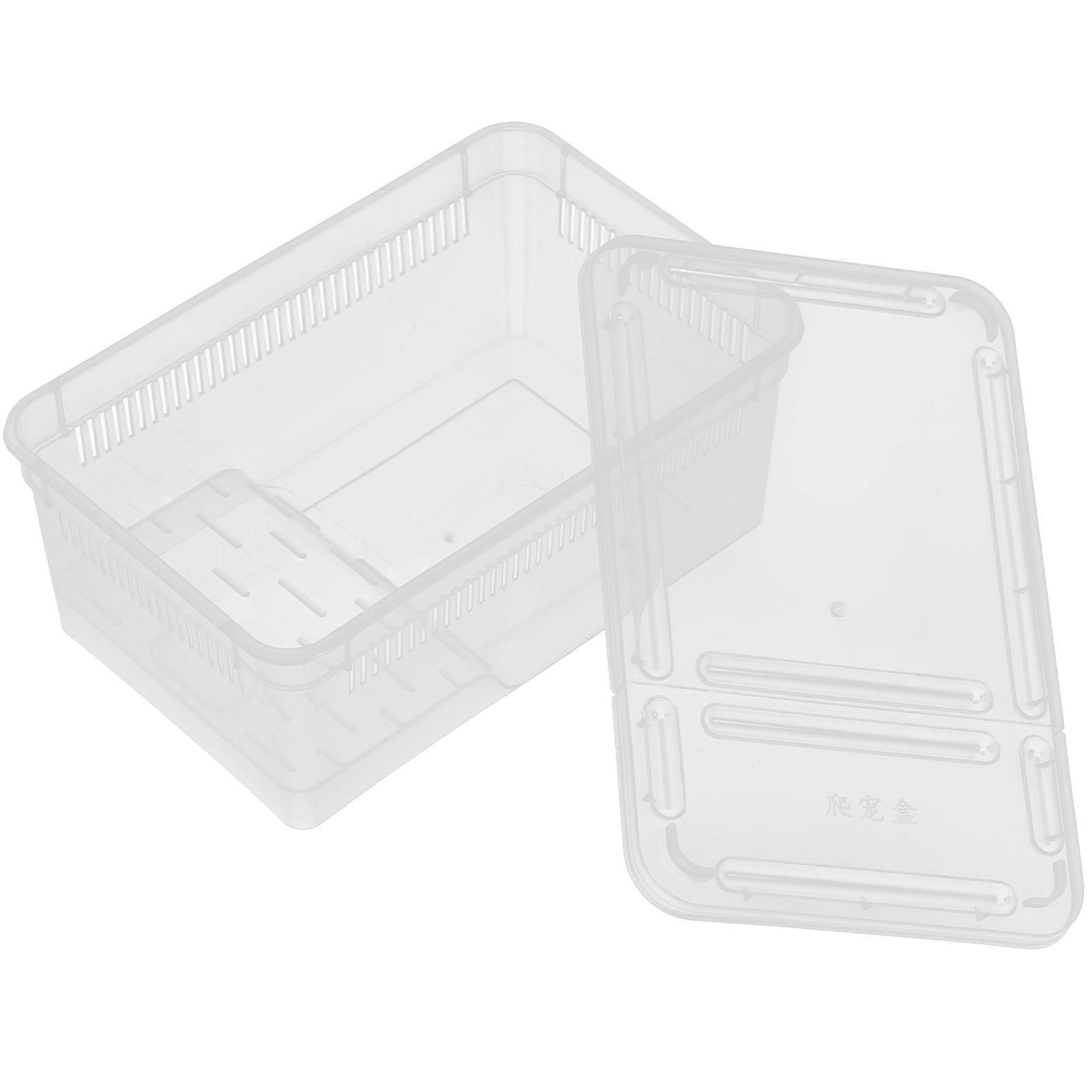 Fish Transport Container Transparent Reptile Breeding Box With Breathing Holes Portable For Reptile Animals Lizard Snake Spider And Frog 1Set