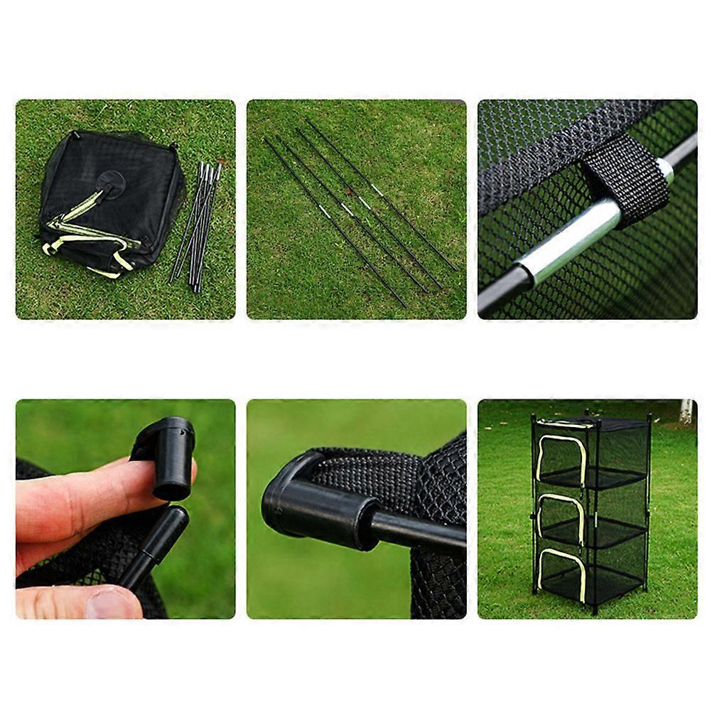 Quick Drying Rack Four Layers Metal Outdoor Use Green 39x92 Cm 1Pc