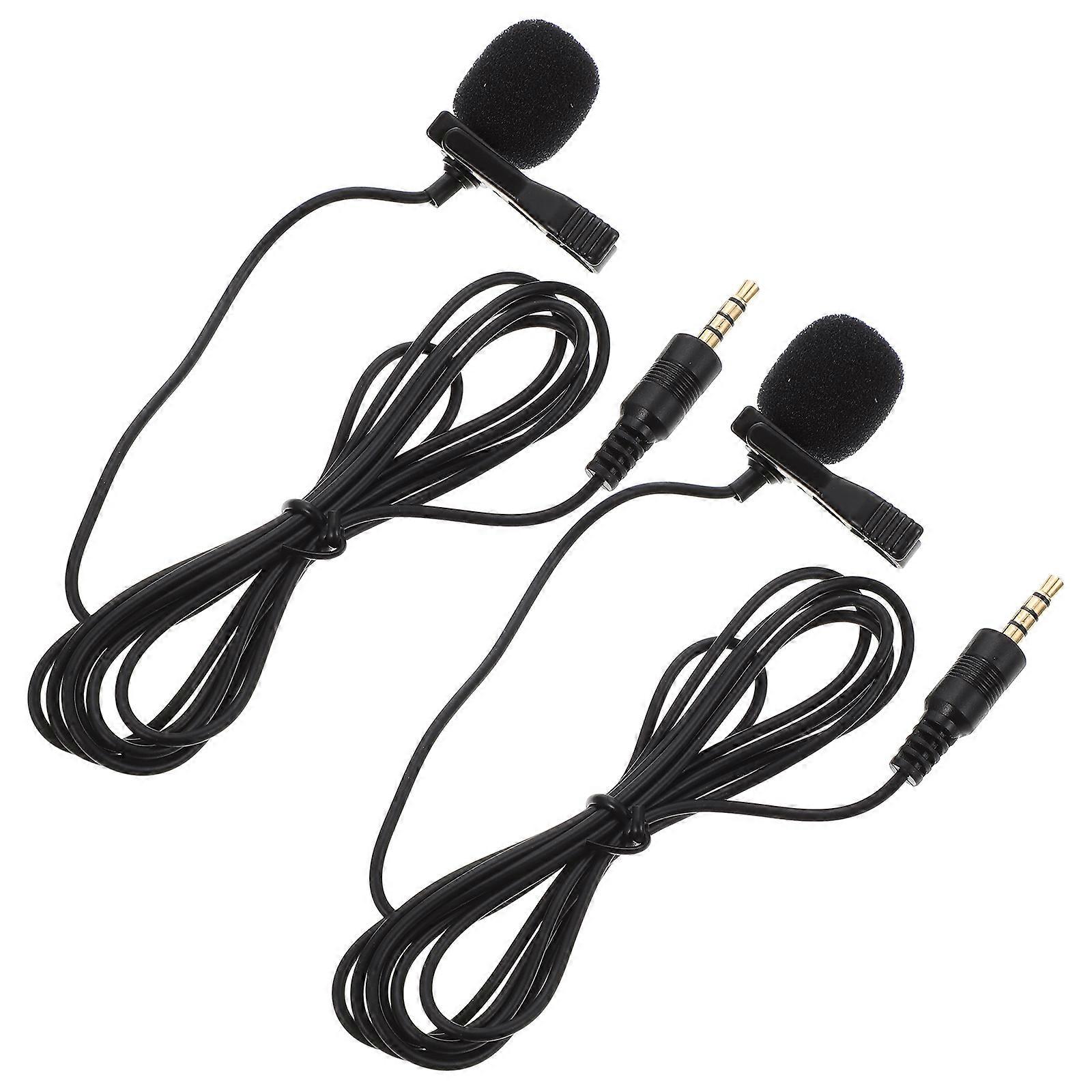 Clip on Microphone Cellphone Lapel Microphone for Office Use 2Pcs Portable