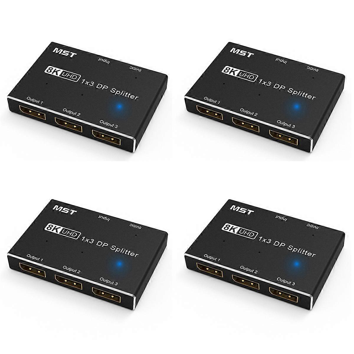 4X Displayport 8K 1X3 DP Splitter 8K60Hz 4K120Hzz MST Hub Multi Monitor Splitter mit erweiterter Anzeige