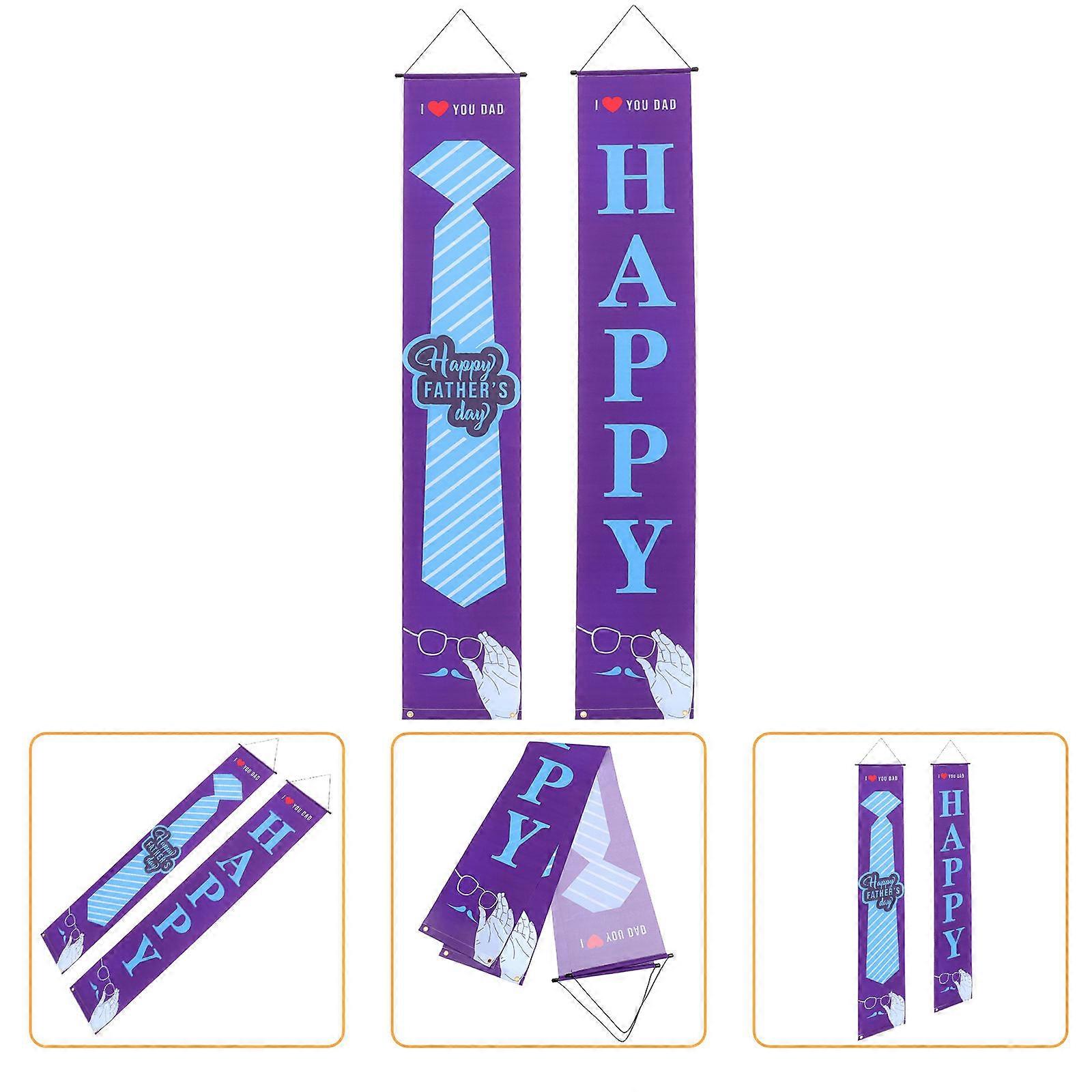 Fathers Day Decorations Outdoor Door Banners Rectangle Shape Polyester 180X30CM Decoration 1 Pair