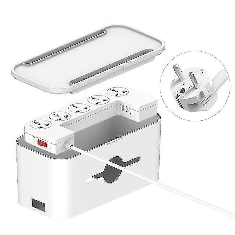 2025 Latest Model Power Strip with Cable Box, White, Multiple Socket, Surge