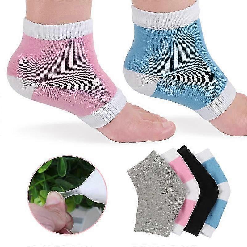 Calzini in cotone colorato per la protezione del piede del tallone e la cura della pelle, fodere morbide elastiche e idratanti per evitare screpolature, adatte a vari