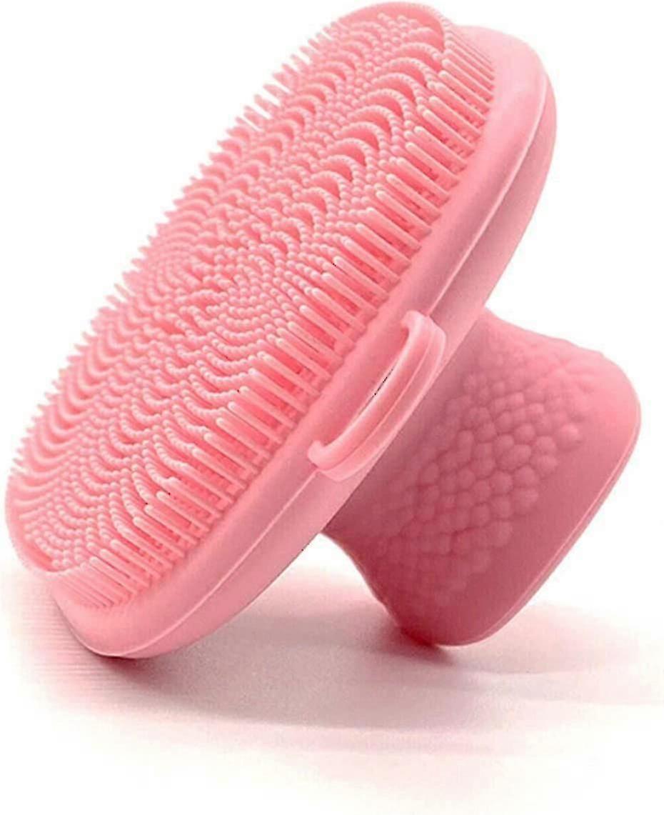 Βούρτσα καθαρισμού προσώπου σιλικόνης, αδιάβροχη χειρωνακτική βούρτσα πλύσης για το πρόσωπο και τον καθαρισμό (ροζ)