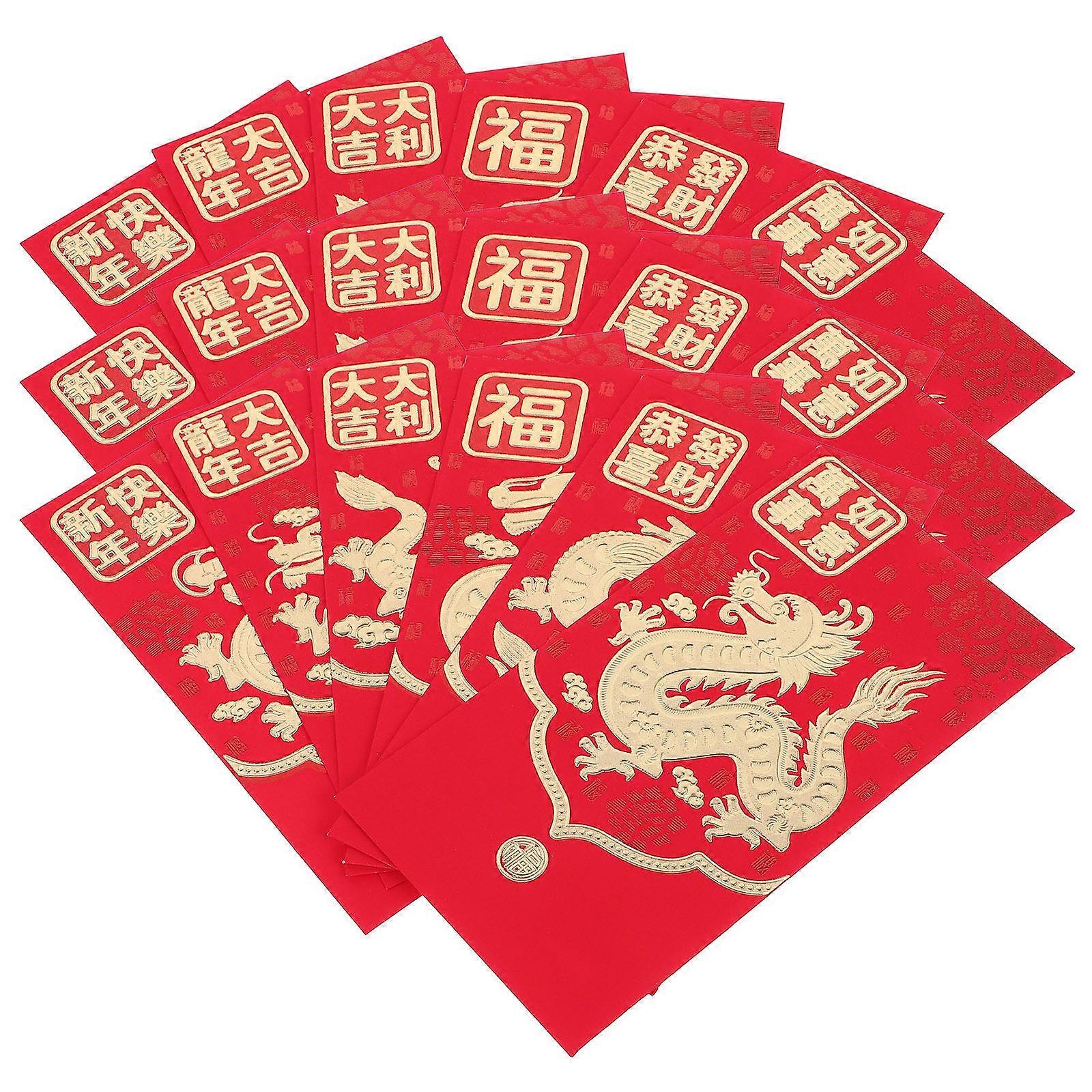 Chinese New Year Celebrations Red Envelopes present Giving Rectangular Mixed Style Paper 16.8X9X0.2CM 30Pcs