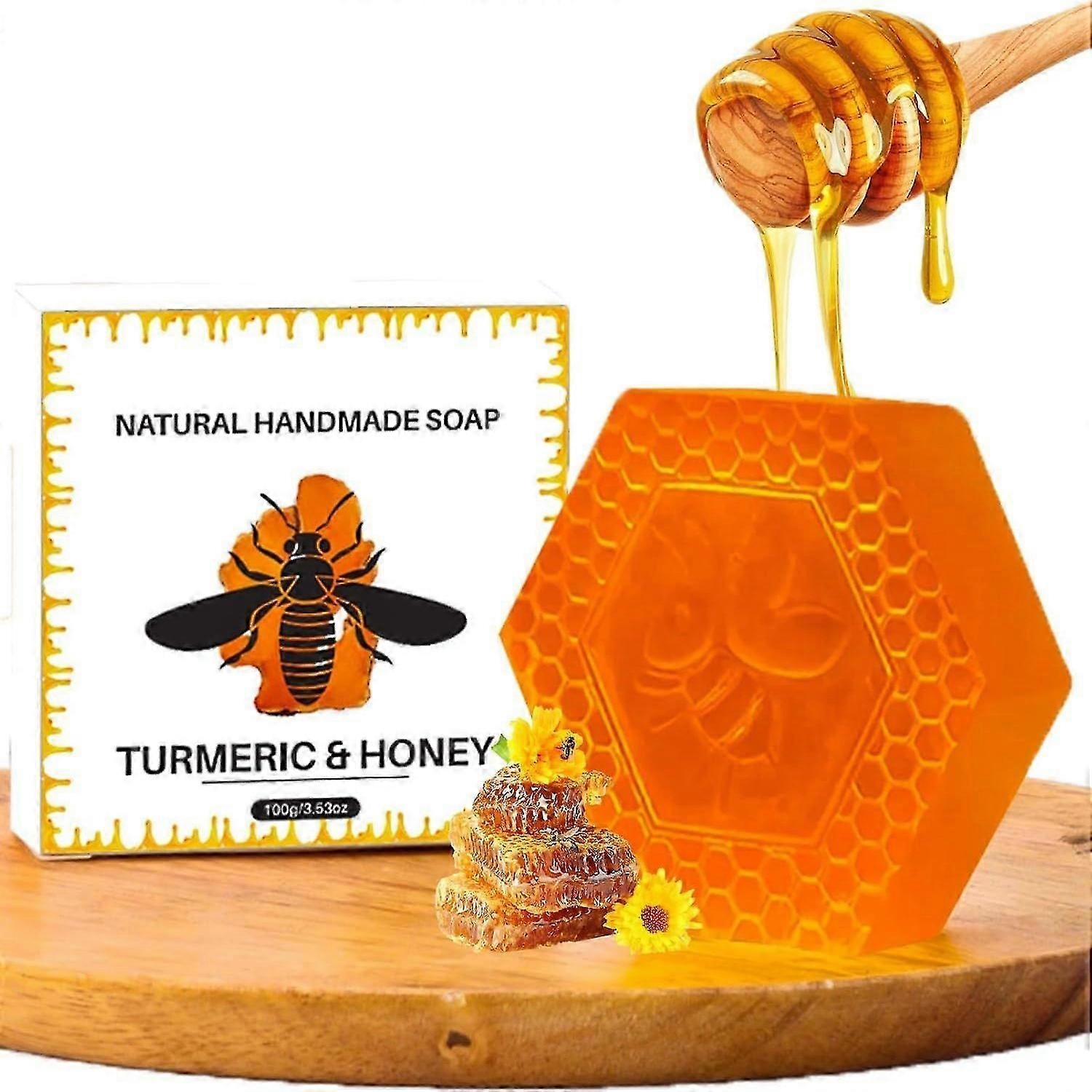 Turmeric Honey Soap Bar,Natural Soap, Moisturising Handmade Soap, Bath Soap, Natural Soap For Moisturizing,Shrinking Pores,Cleaning Skin,Acne Soap,Gin