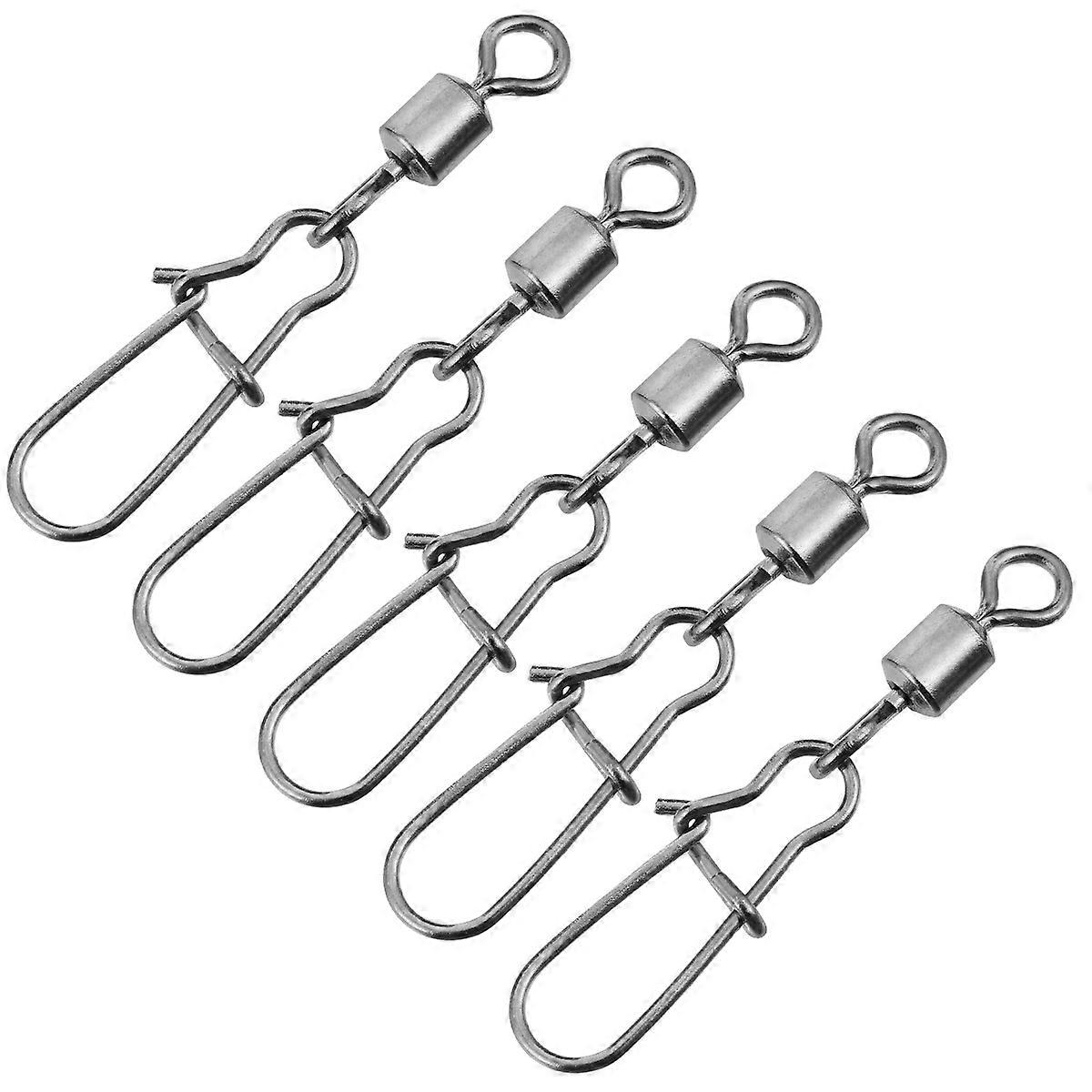Rolling Swivel Fishing Tackle Connector Suitable Fishing Enthusiasts Grey 2.7X0.4CM 100Pack