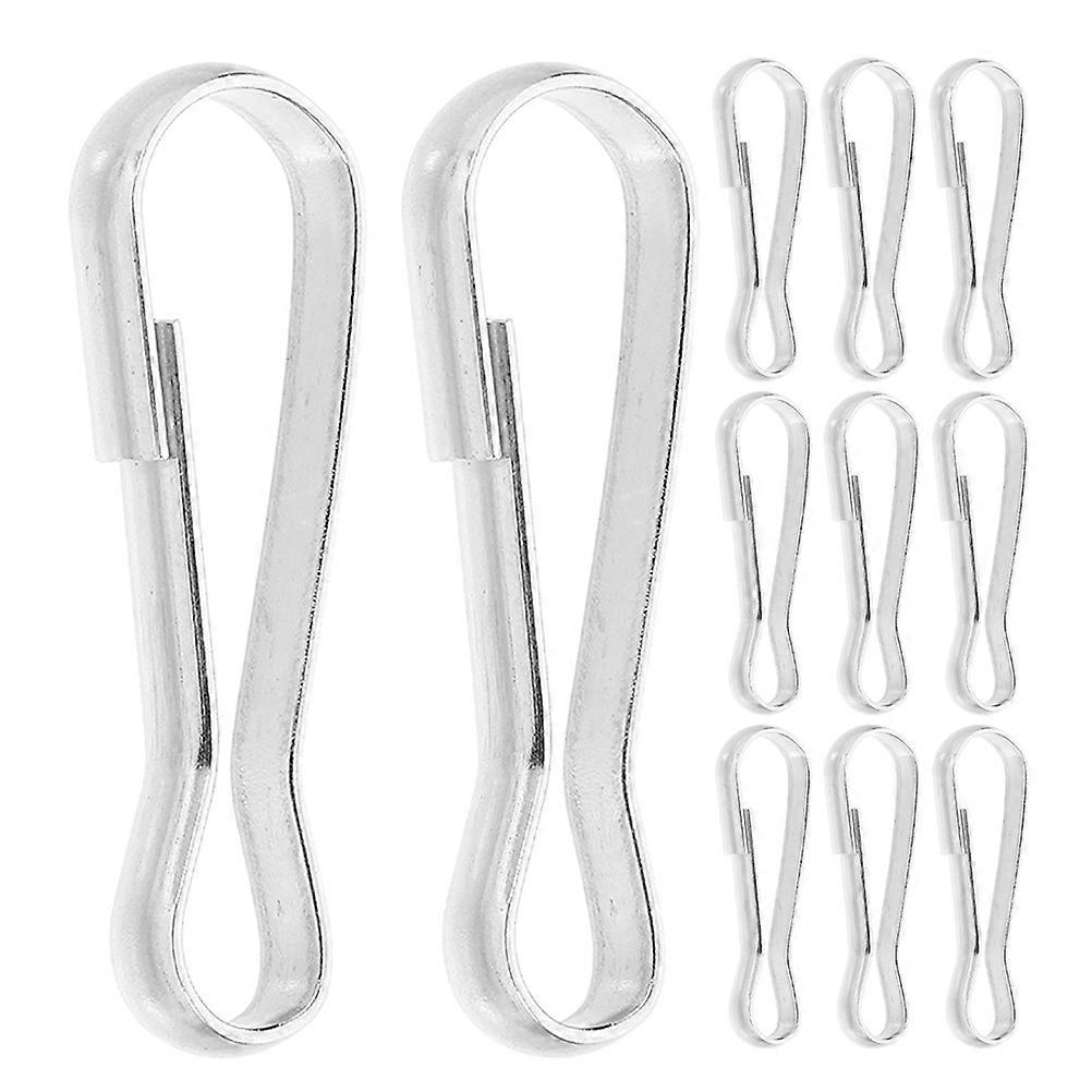 Metal Spring Hooks Hanging Buckle For Small Animals Household Use 20Pcs Silver 3.00X1.00X0.20CM Sleek and Sturdy Design
