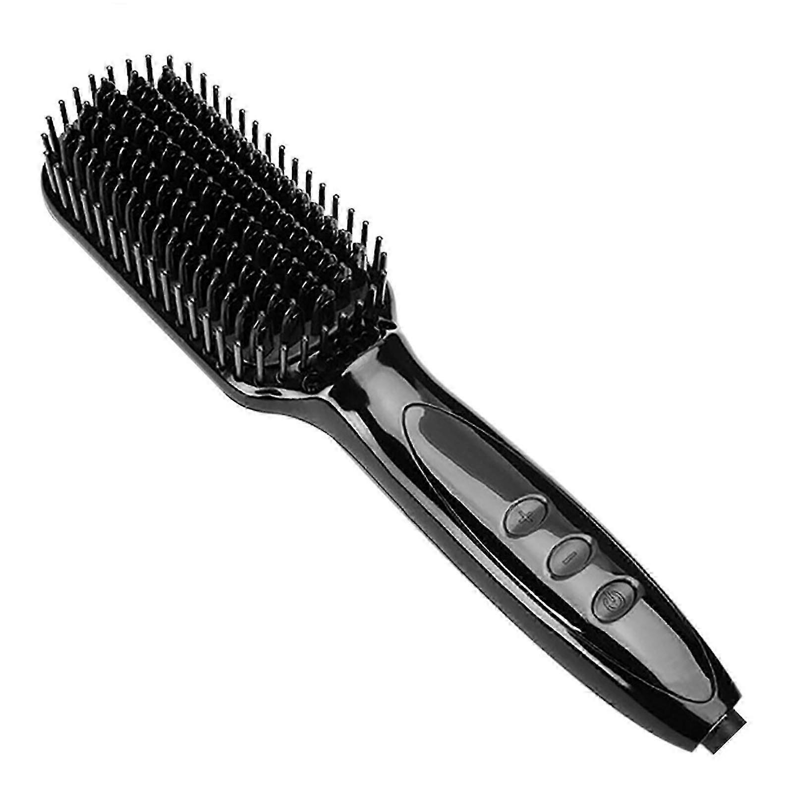3-in-1 Ionic Styling Brush - Fast Heating Beard Comb & Hair Straightener (Jet Black)