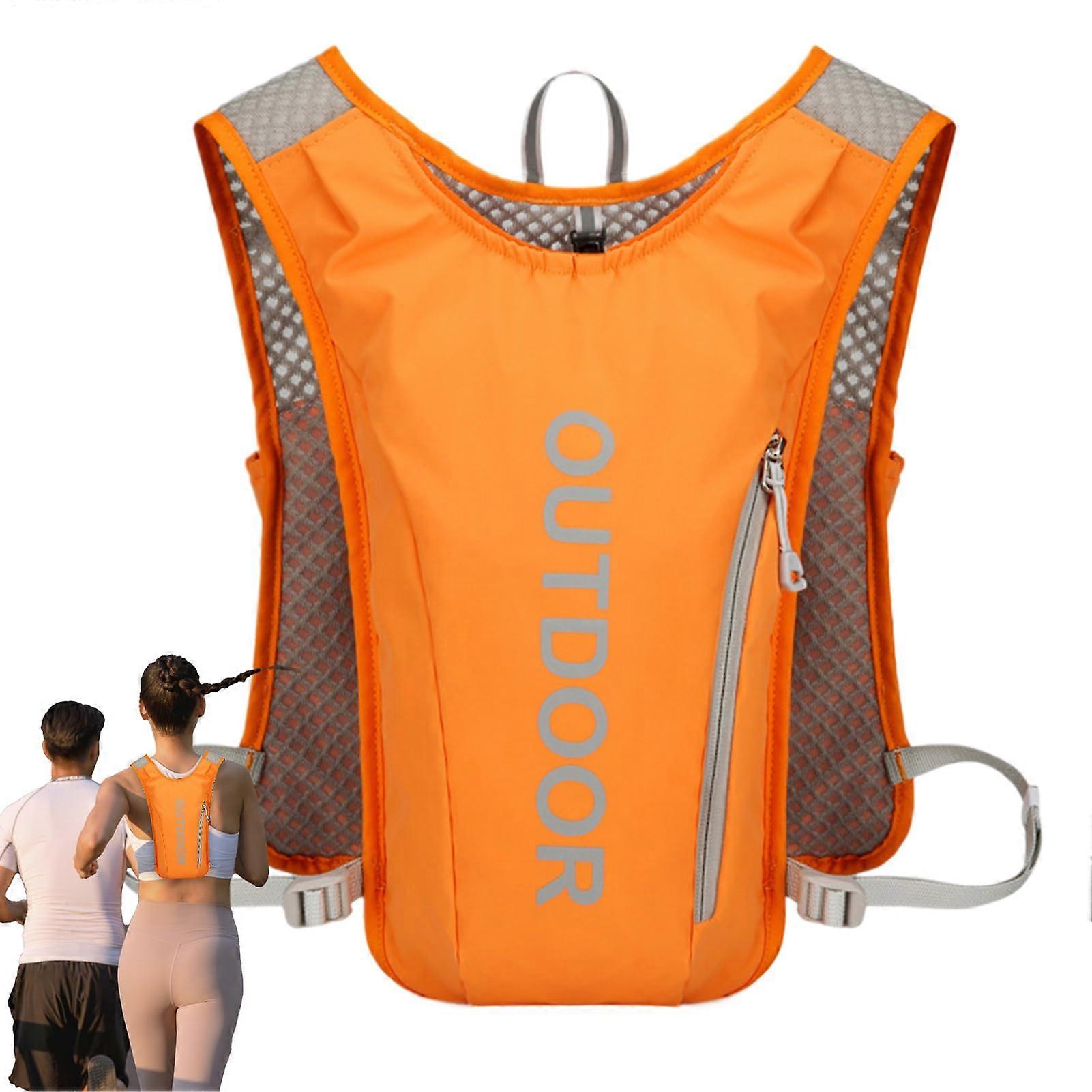 Hydration Backpack 5L Water Buffalo Orange Ergonomic Design Leakproof Bladder Adjustable Chest Straps For Run Hike Cycle