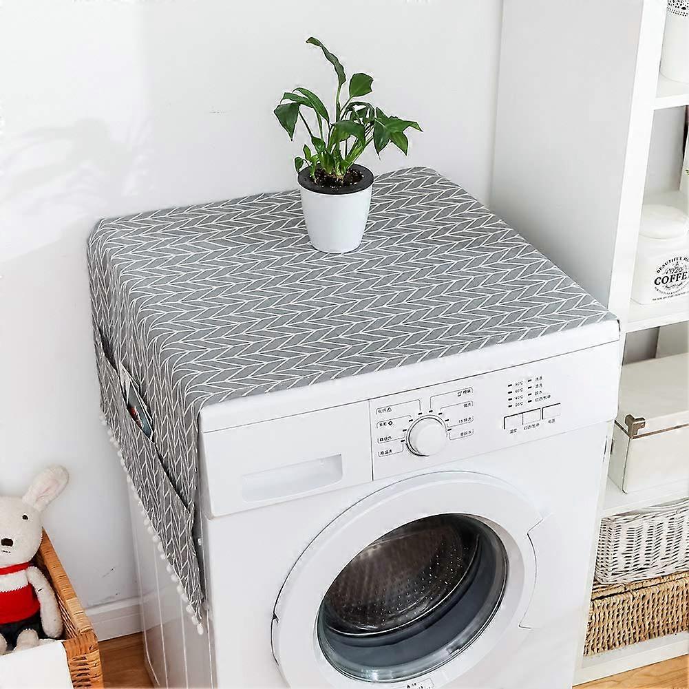 Washing Machine Cover – Cotton Multi-Purpose Top Cover for Washer, Dryer, Freezer & Cabinet, 70 x 170 cm (67 x 28 in)