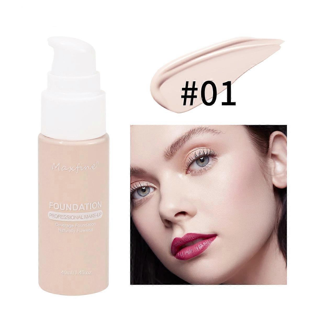 Waterproof Concealer, Lasting Makeup Liquid Foundation Waterproof Oil Control Moisture Long-lasting Concealer High Coverage Female Facial Cosmetics