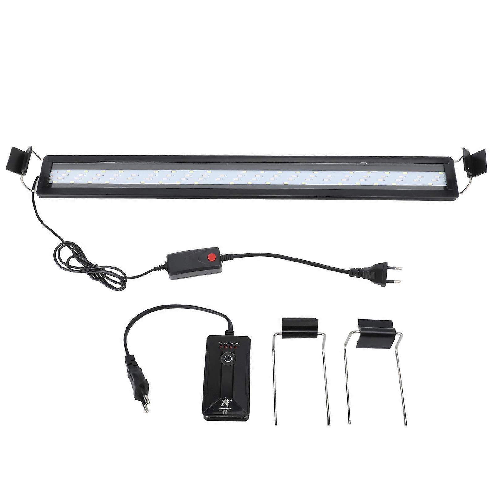 LED Aquarium Light 4 Rows Color Change High Brightness Fish Tank Light with Adjustable Timer for Aquarium Fish Tank EU Plug 220V