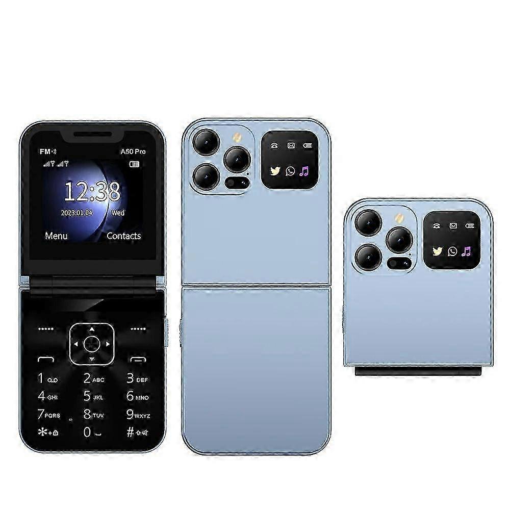 2.4 Foldable Dual SIM Mobile Phone with Call Recording, Speed Dial, Torch, and FM Radio