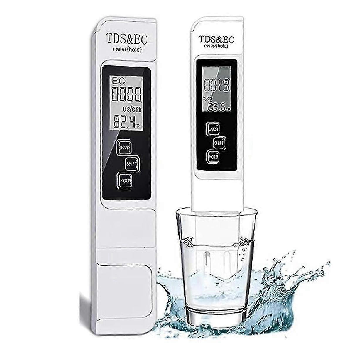 Tester digitale dell'acqua 3 in 1 per TDS, temperatura ed EC, misuratore 0-999 ppm per idroponica e acqua potabile