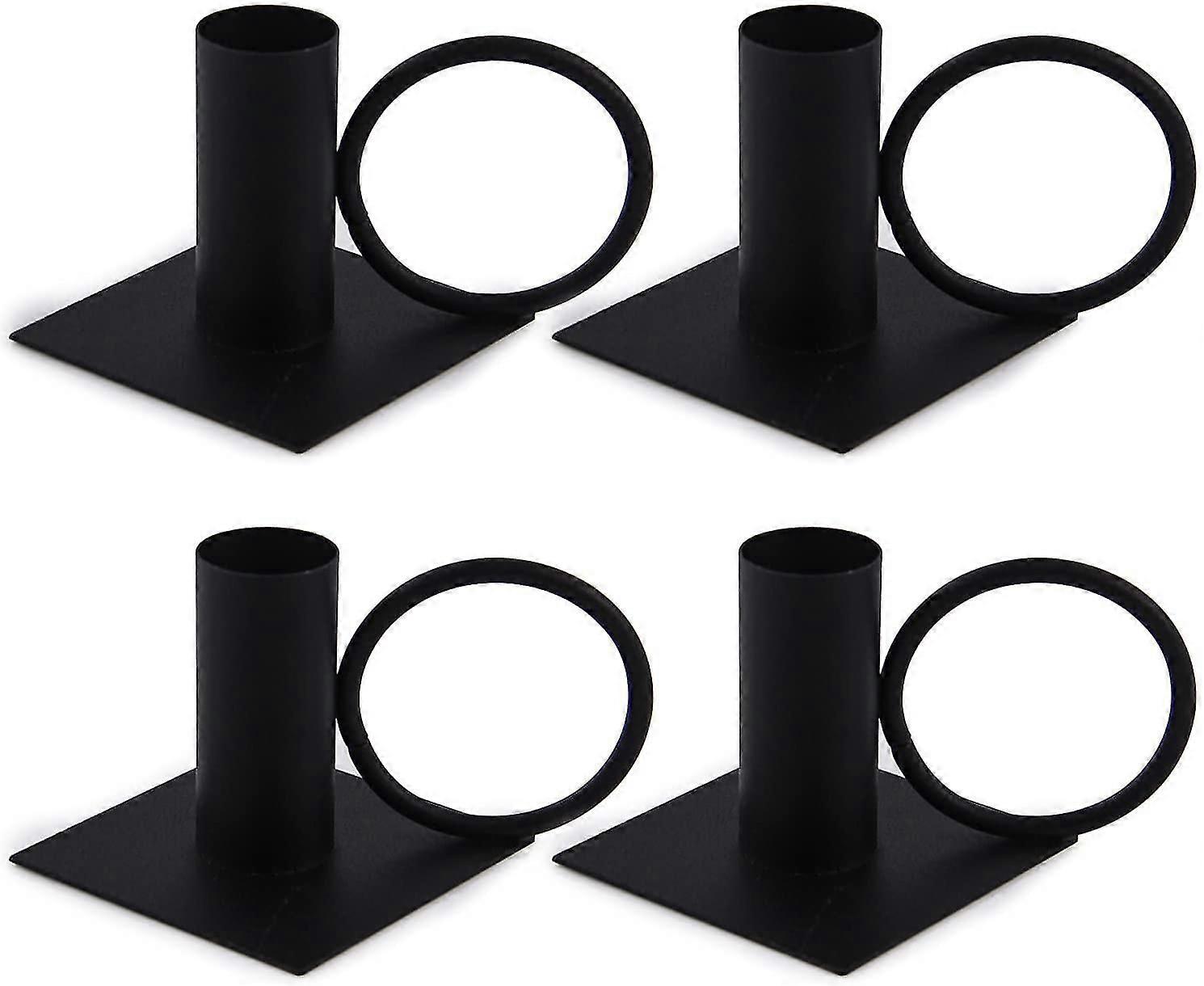 4pcs Retro Black Taper Candlesticks