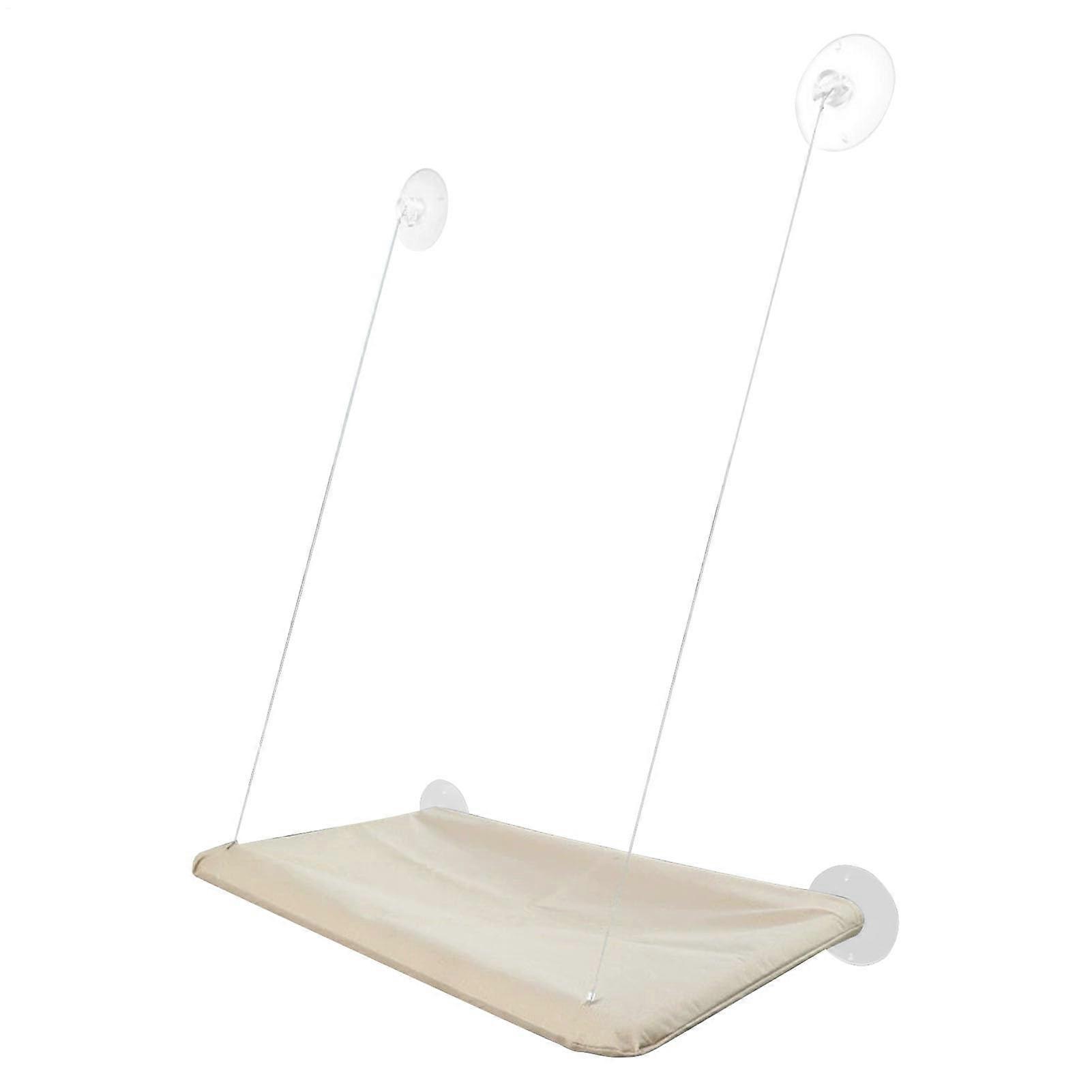 Cat Window Seat Cat Hammock Kitten Nap Window Support Bar Safety Cat Window Shelves with CreamColored Mat. Refer to the description.