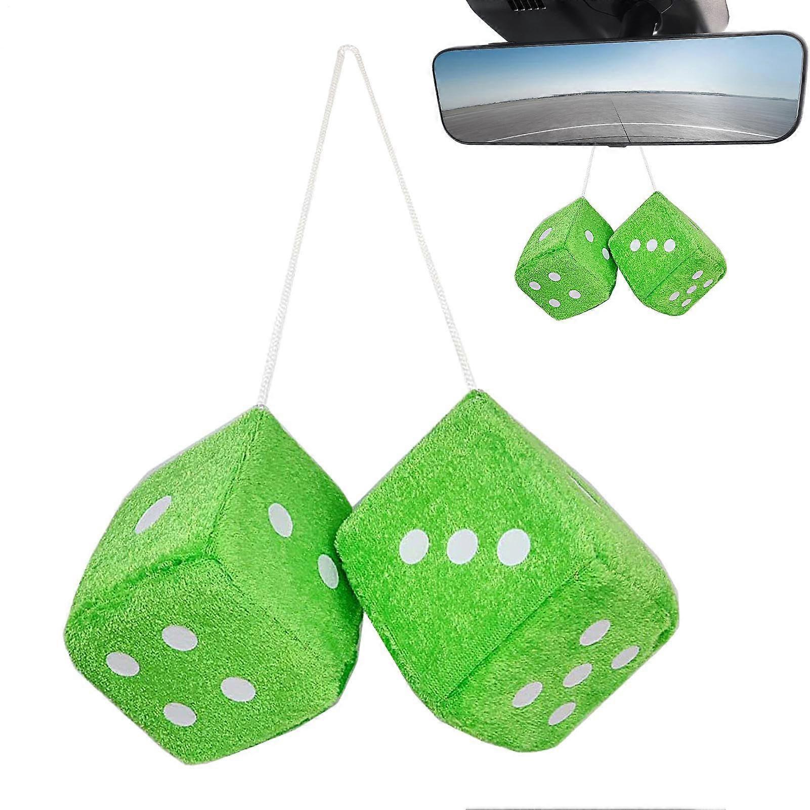 Multicolored Fur Cube Car Hangers 3D Cube Design, Fluffy Plush Accessories