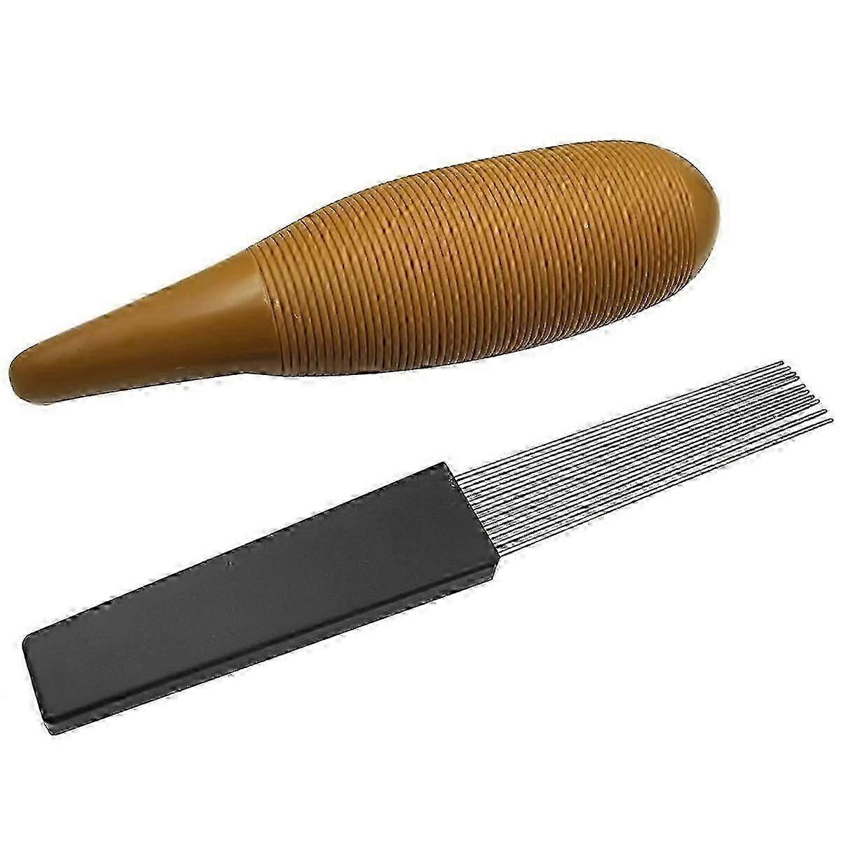 Guiro Instrument Fish Shaped Sand Drum Percussion Instrument with 1 Scraper Musical Training Tool Style A