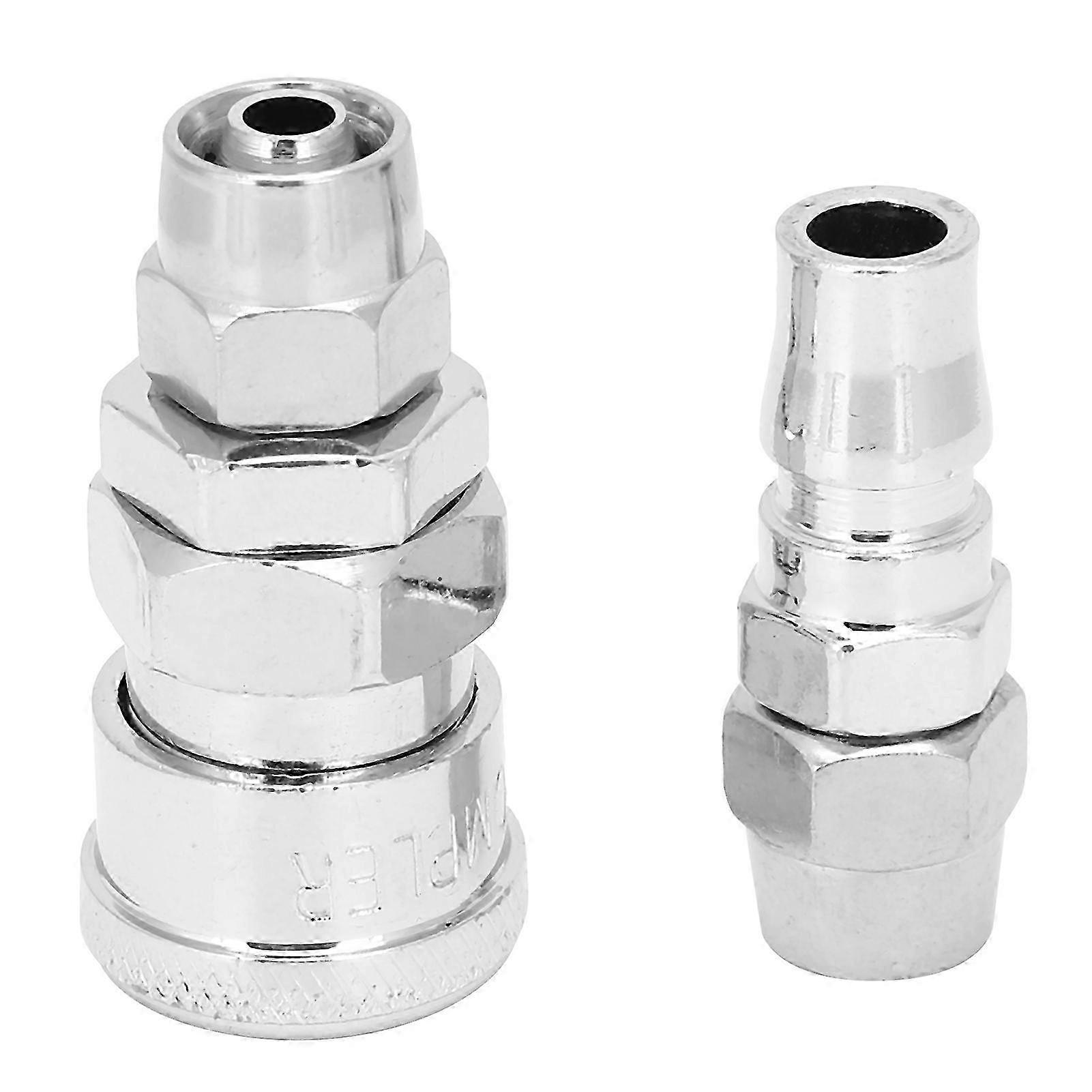2Pcs Quick Connector Alloy Steel Self Locking Pneumatic Air Pipe Joint