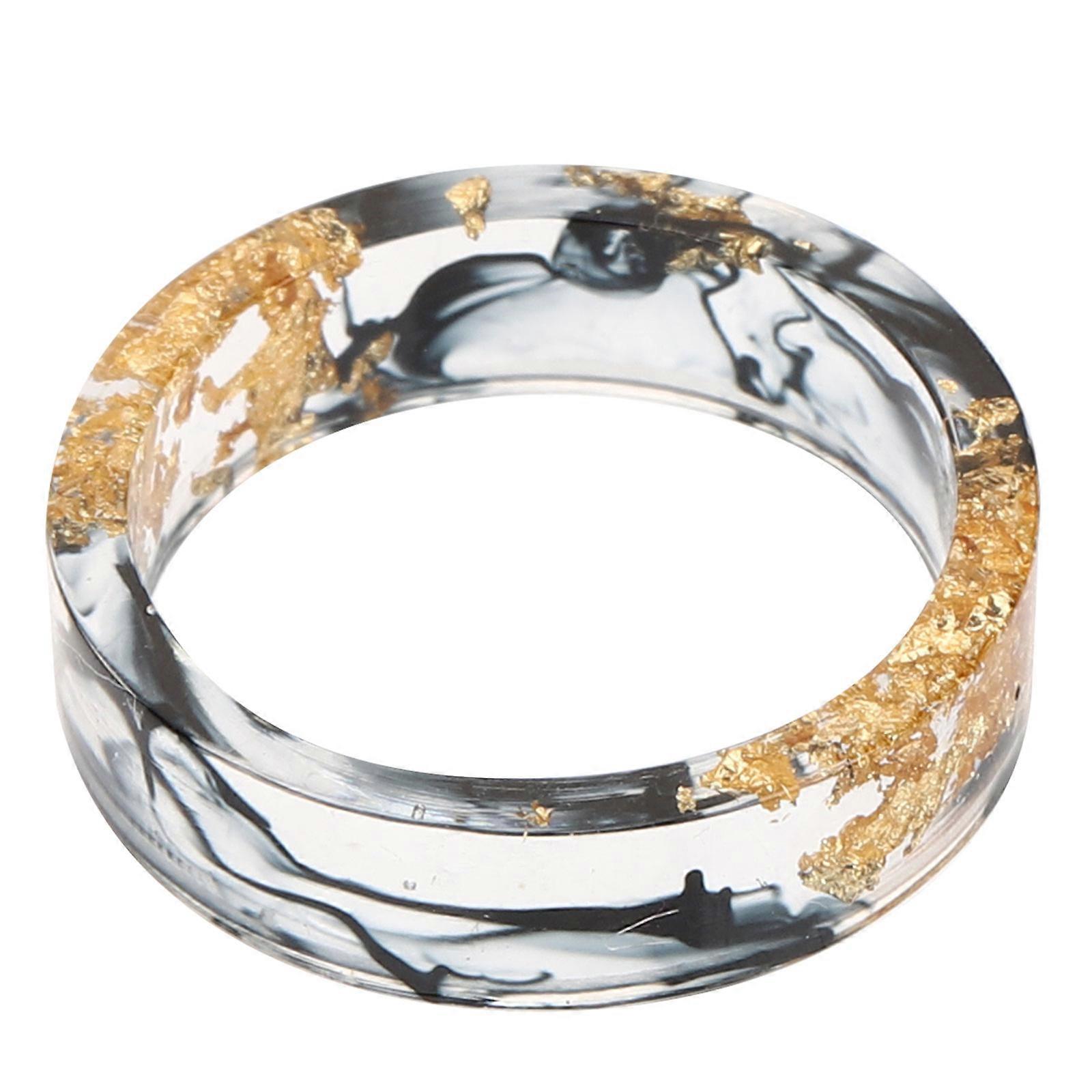 Transparent Resin Ring for Women – Stylish Chunky Stacking Design with Foil Detail, Ideal for Daily Wear and Special Occasions