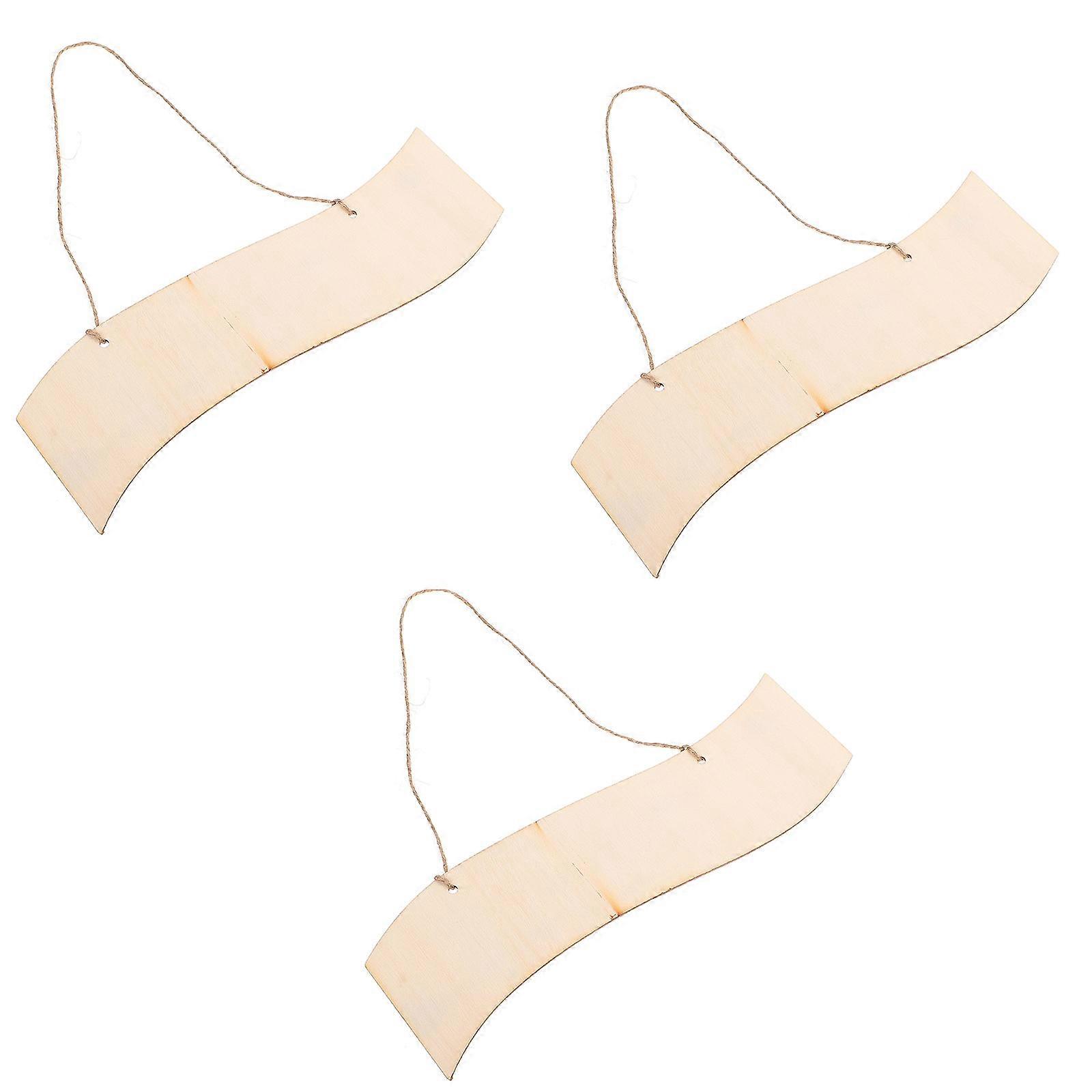 3 Pcs Wooden Hanging Signs Blank Plaques for Craft Projects